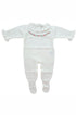 Macacão Maternidade Tricot Gola Babado Bordada Julia Off White — foto 2