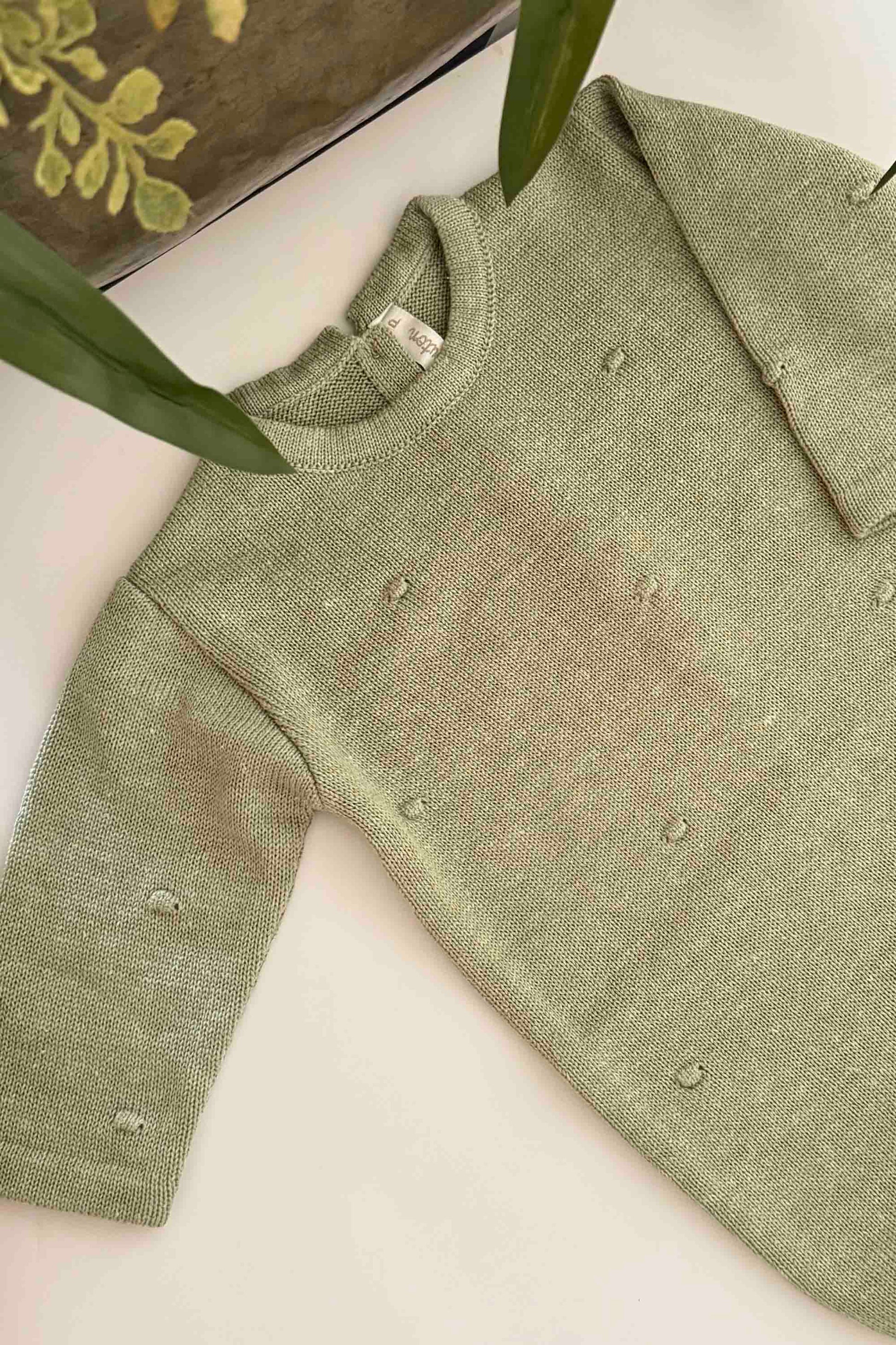 Macacão para Maternidade em Tricot Poá Verde Mescla
