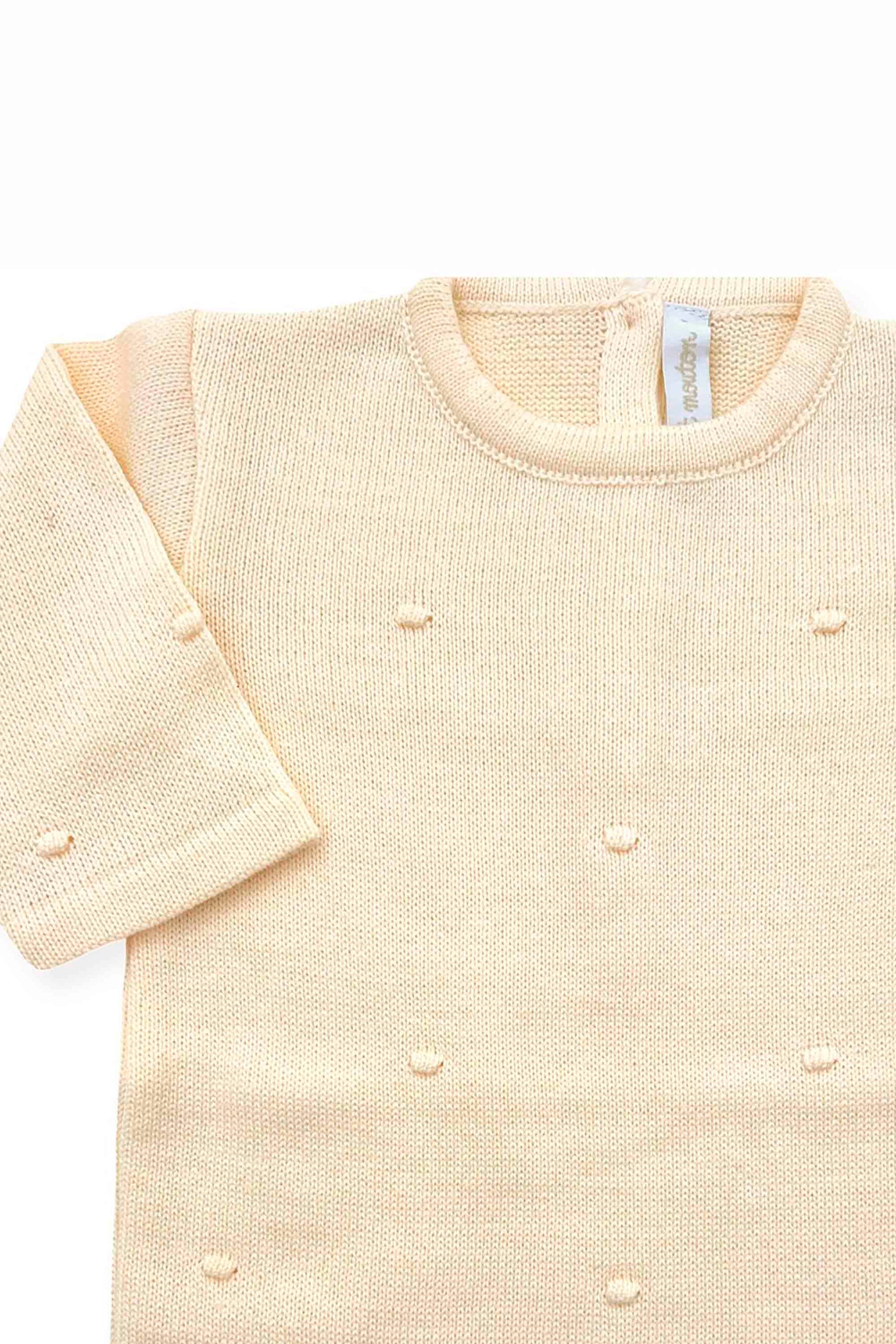 Macacão para Maternidade em Tricot Poá Amarelo Unissex — foto 3