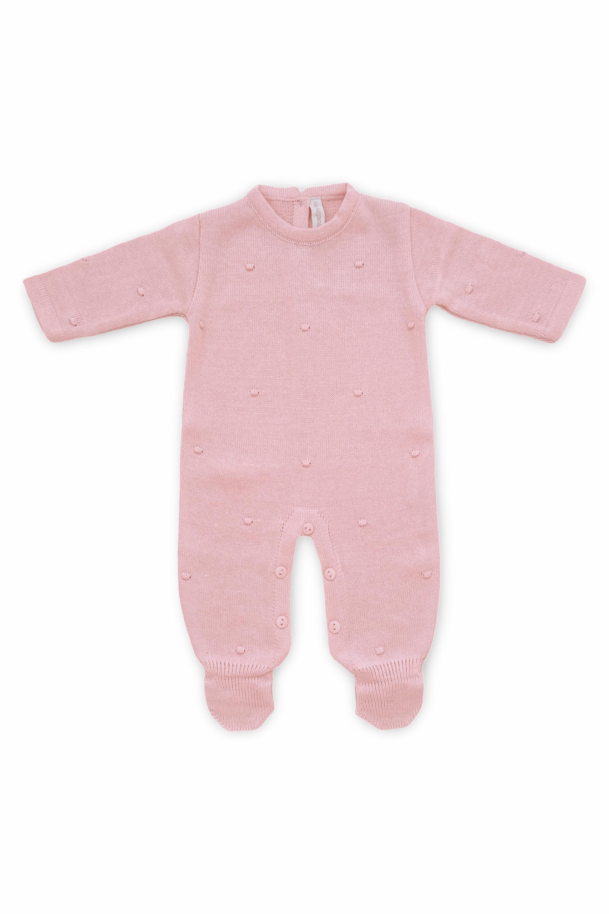 Macacão para Maternidade em Tricot Poá Rosa — foto 2