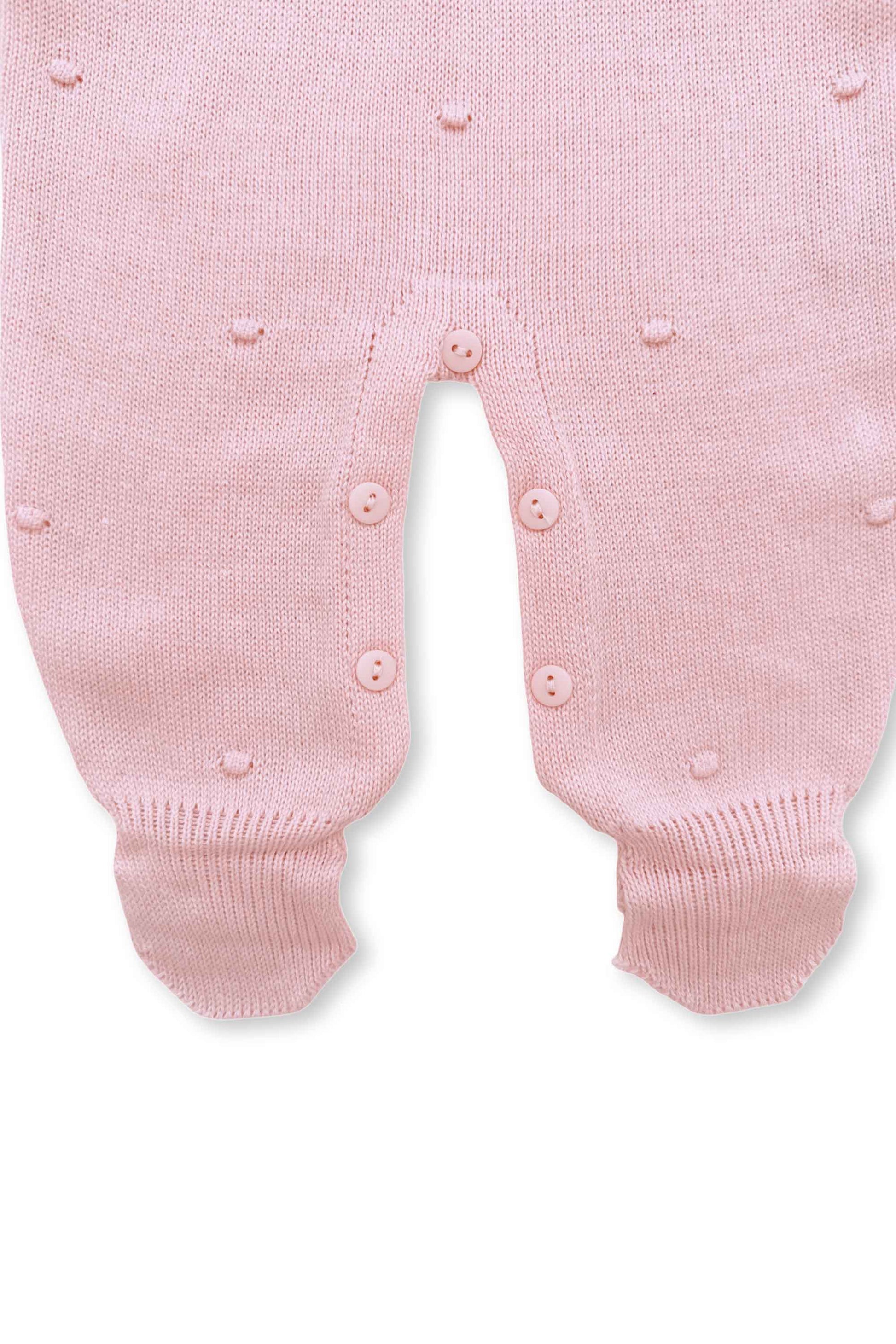 Macacão para Maternidade em Tricot Poá Rosa