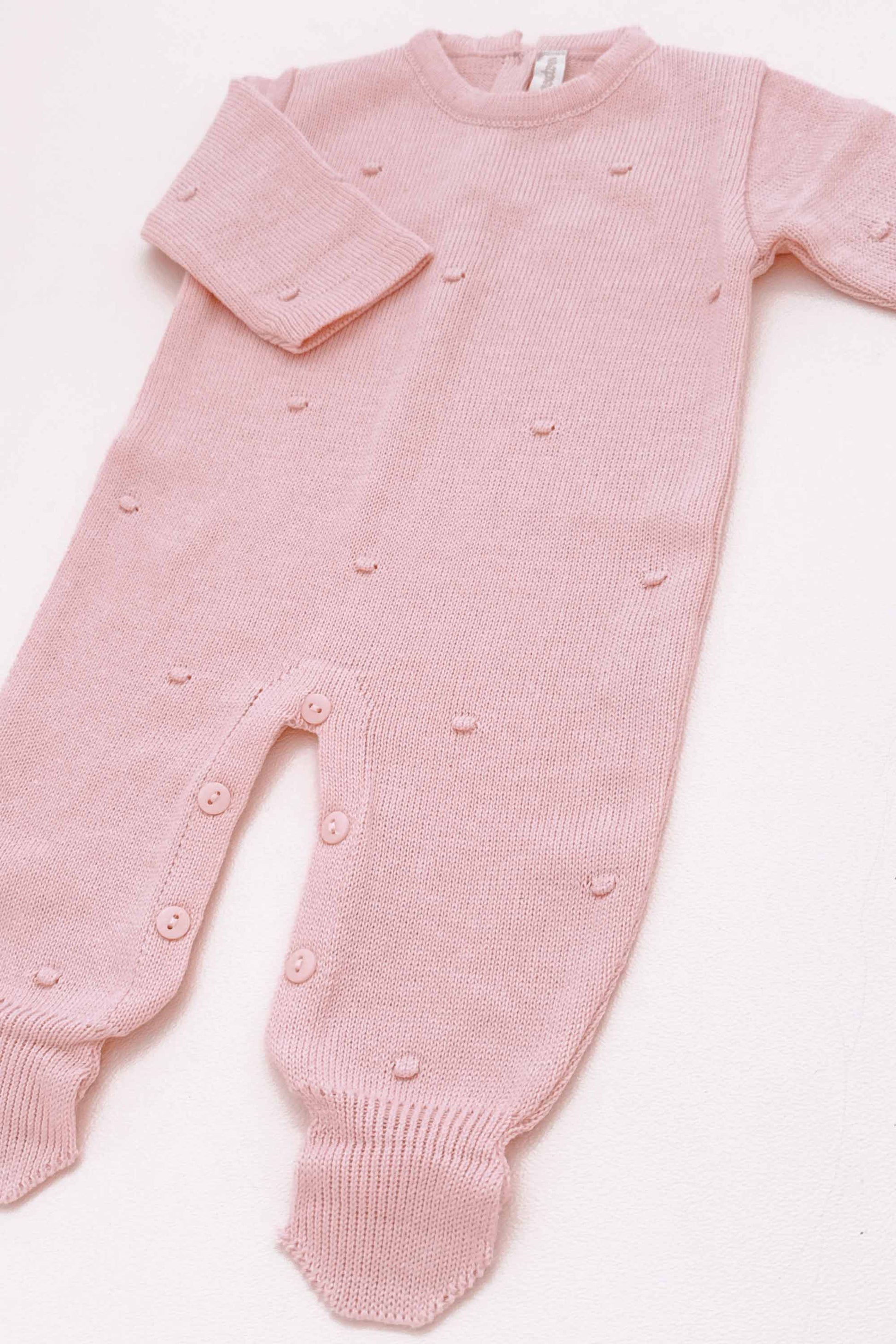 Macacão para Maternidade em Tricot Poá Rosa — foto 3