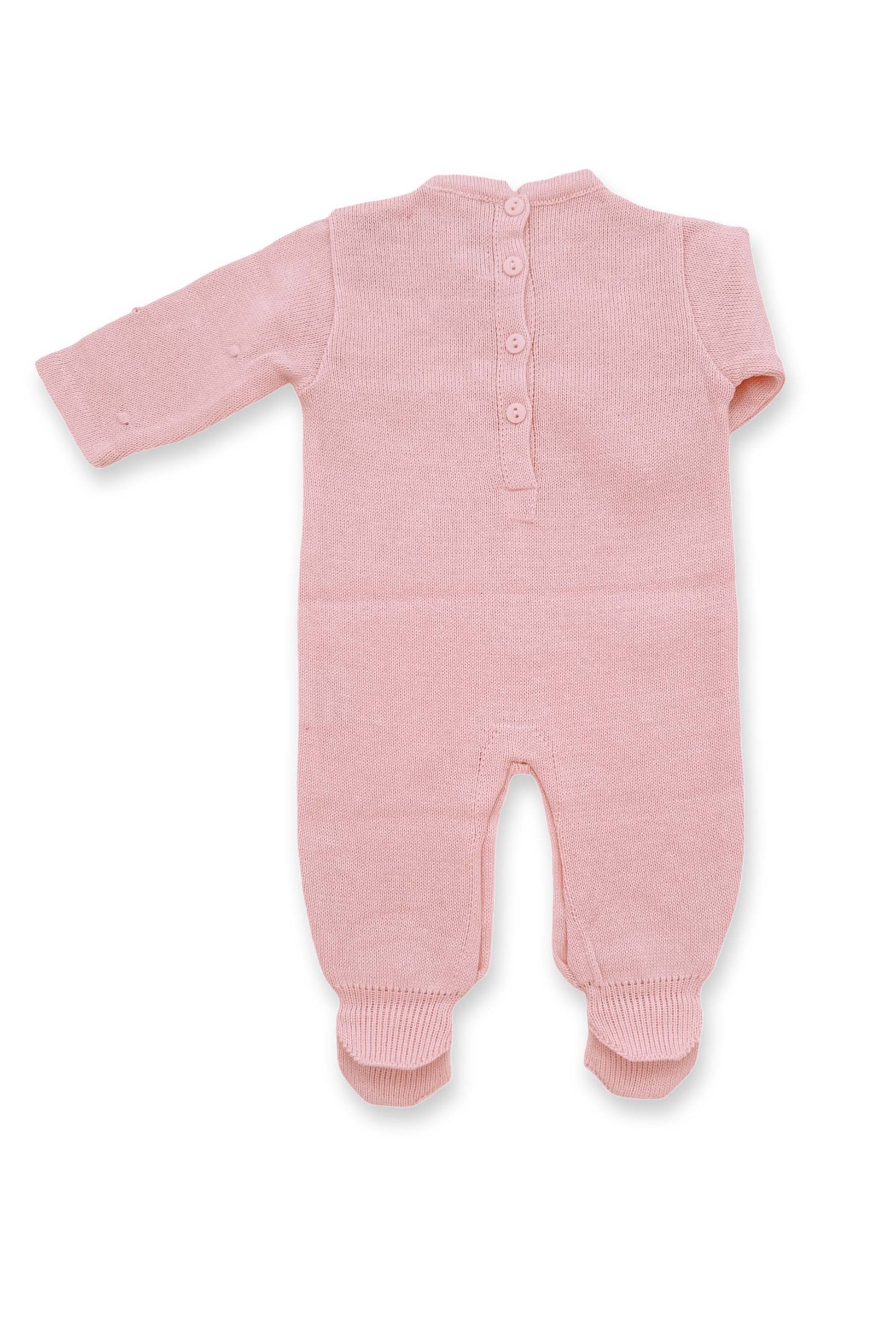 Macacão para Maternidade em Tricot Poá Rosa