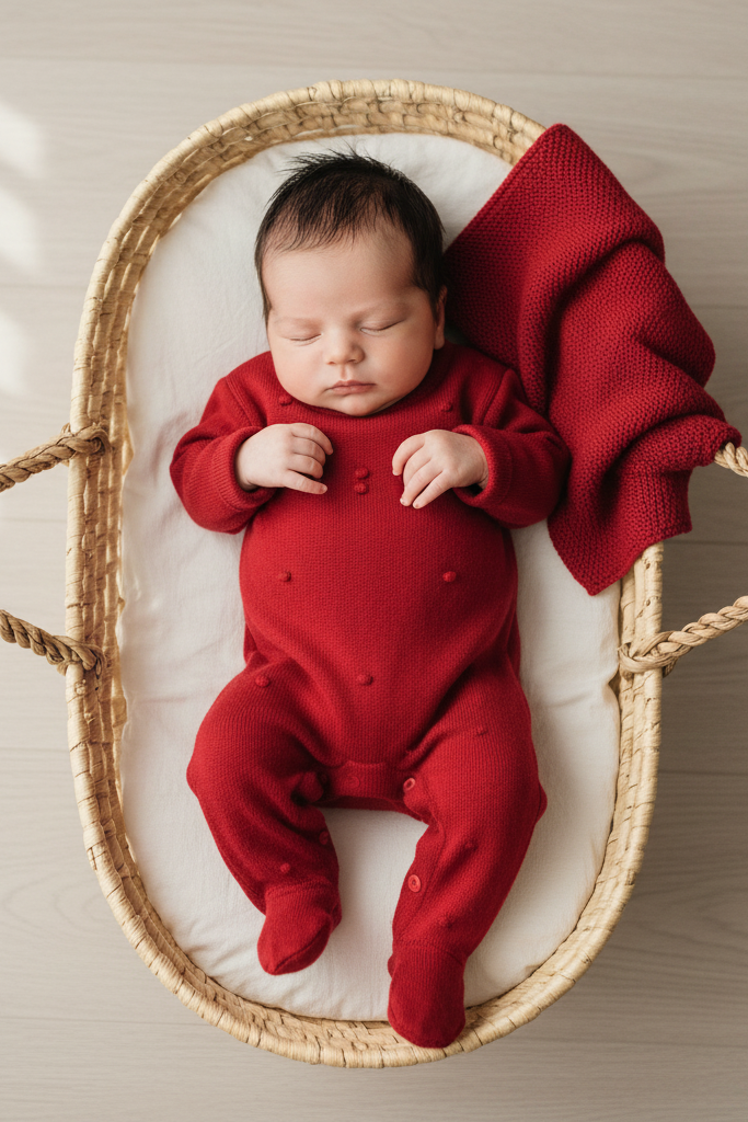 Macacão para Maternidade em Tricot Poá Vermelho