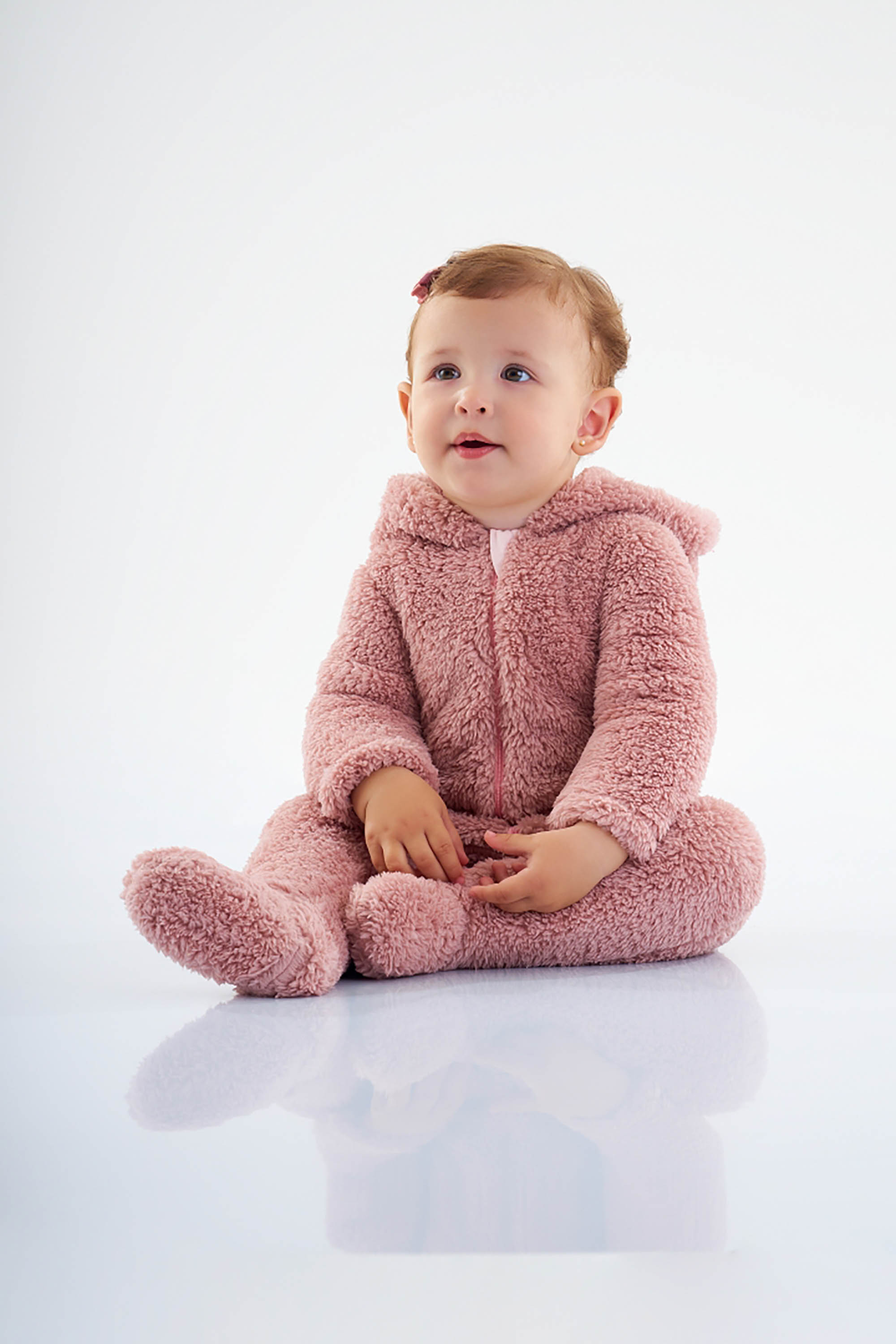 Macacão Bebê Menina Peludo Rose — foto 2