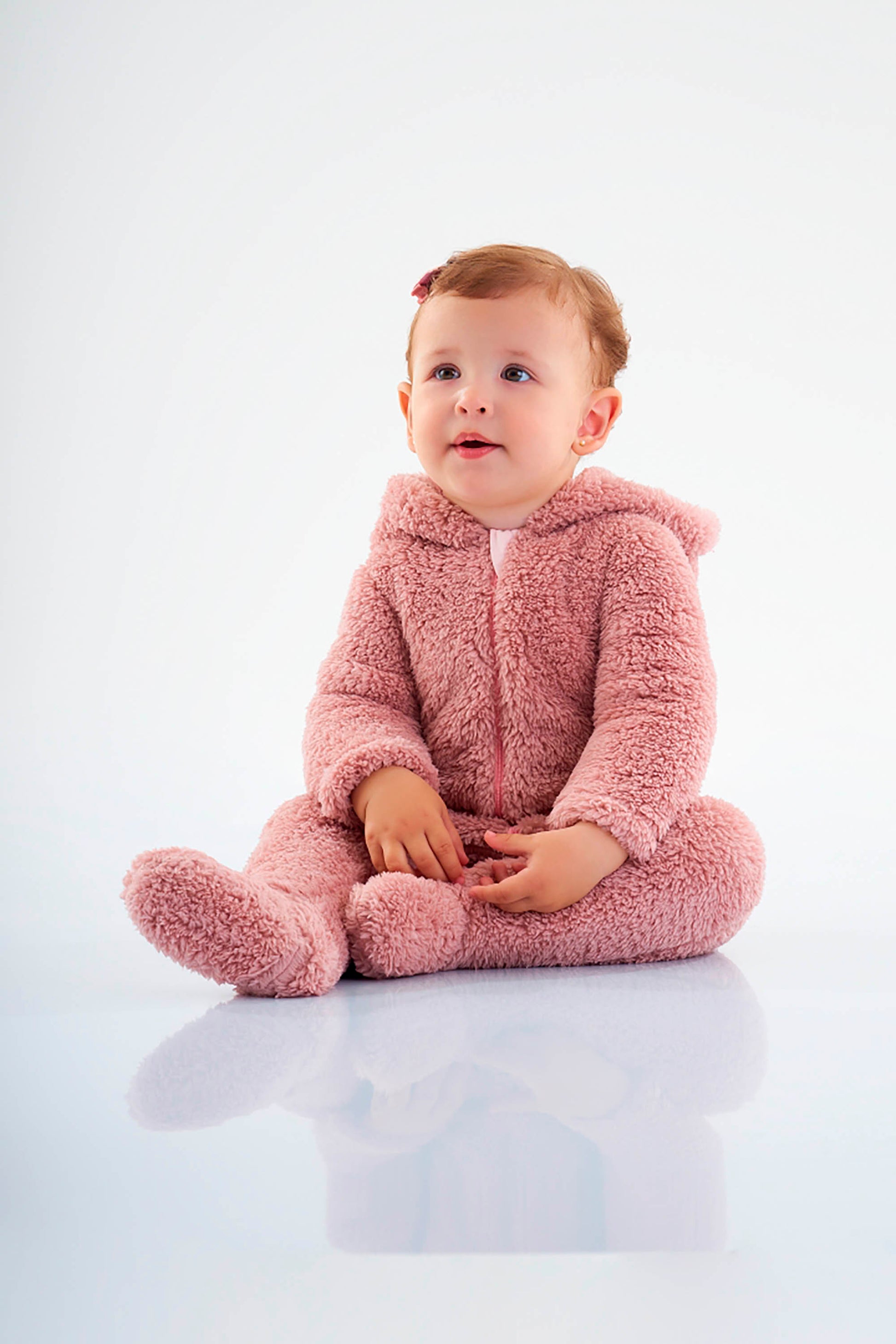 Macacão Bebê Menina Peludo Rose — foto 2