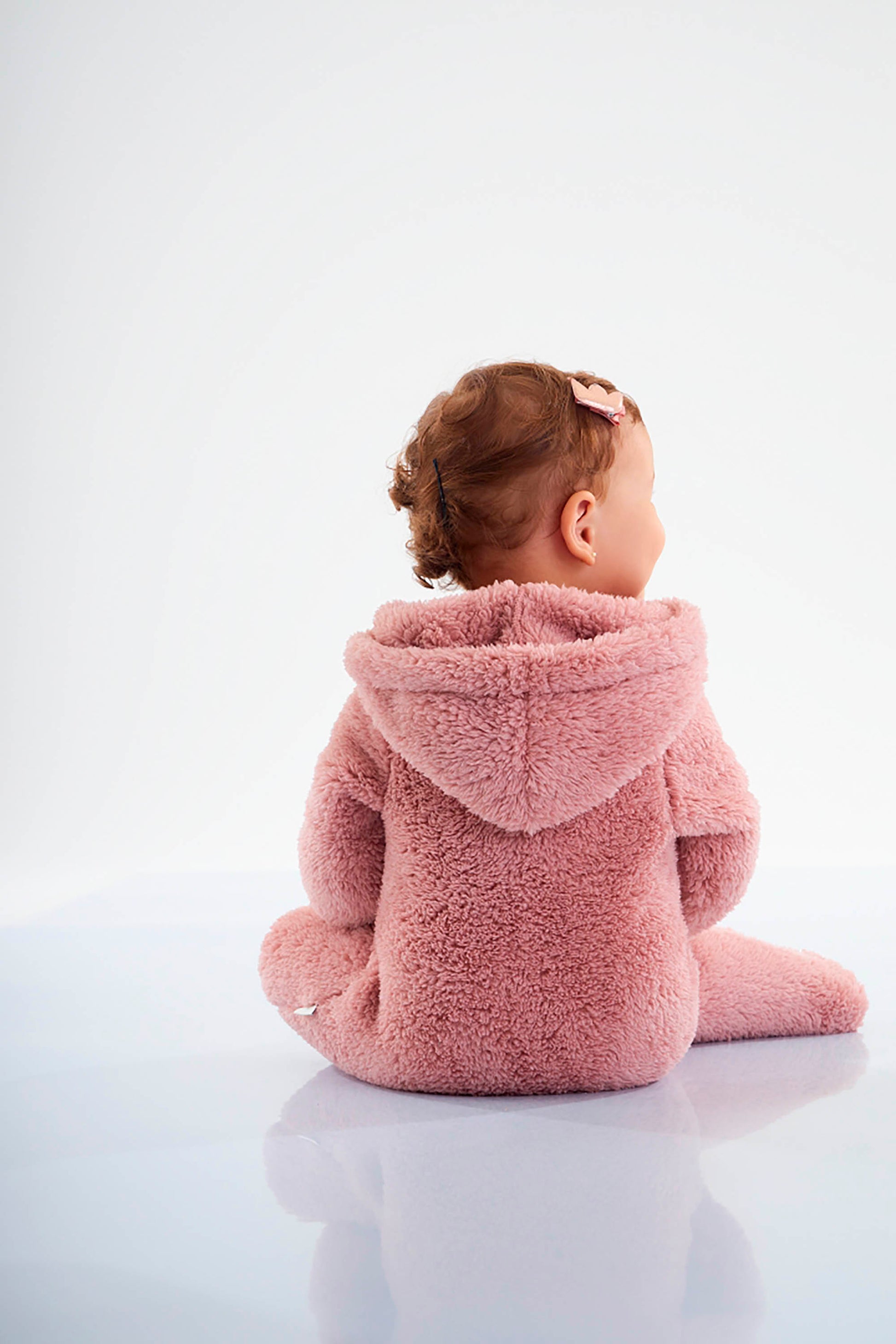 Macacão Bebê Menina Peludo Rose — foto 3