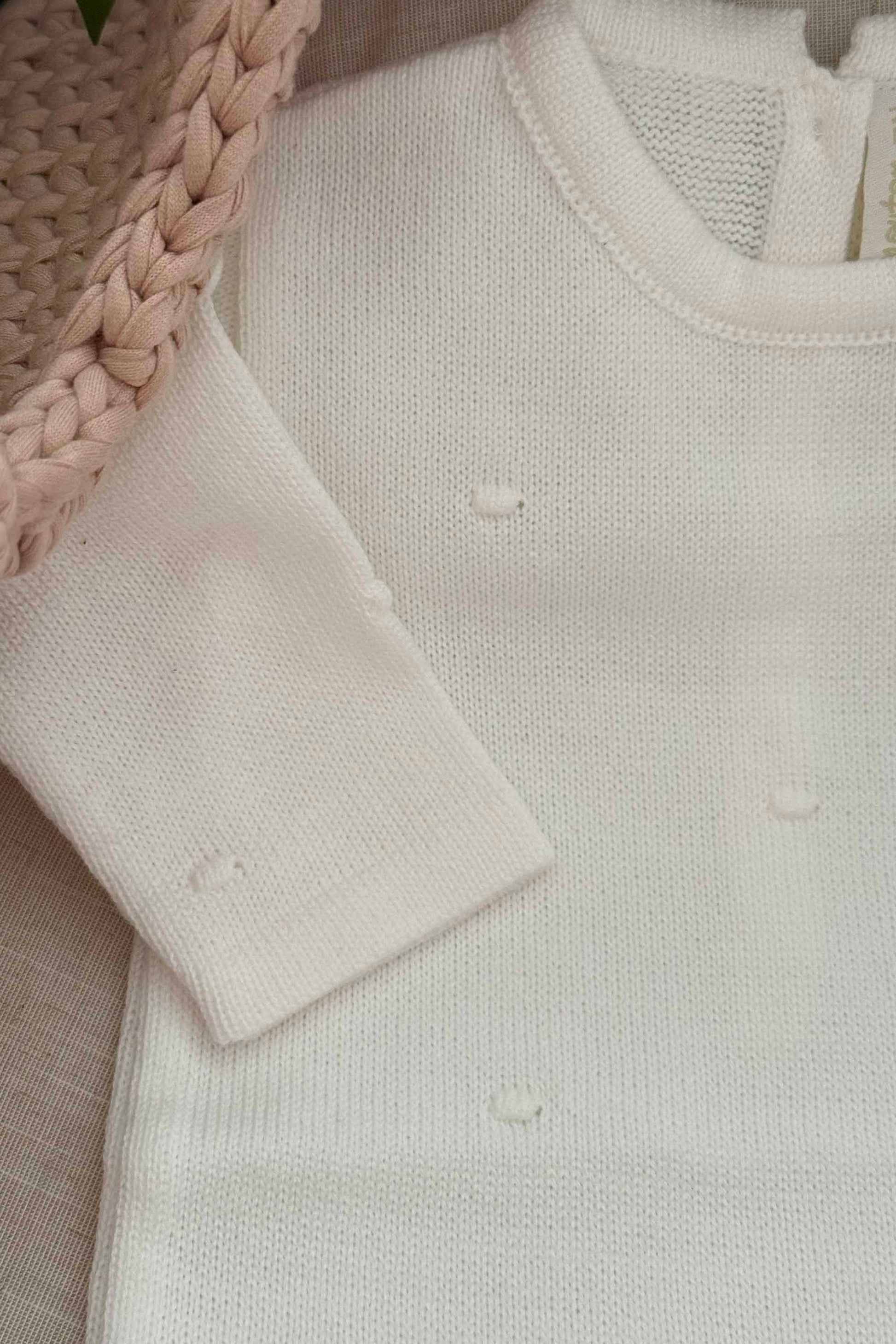 Macacão para Maternidade em Tricot Poá Branco — foto 3