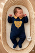 Macacão com Gola Bebê Menino Ursinho Azul Marinho — foto 1