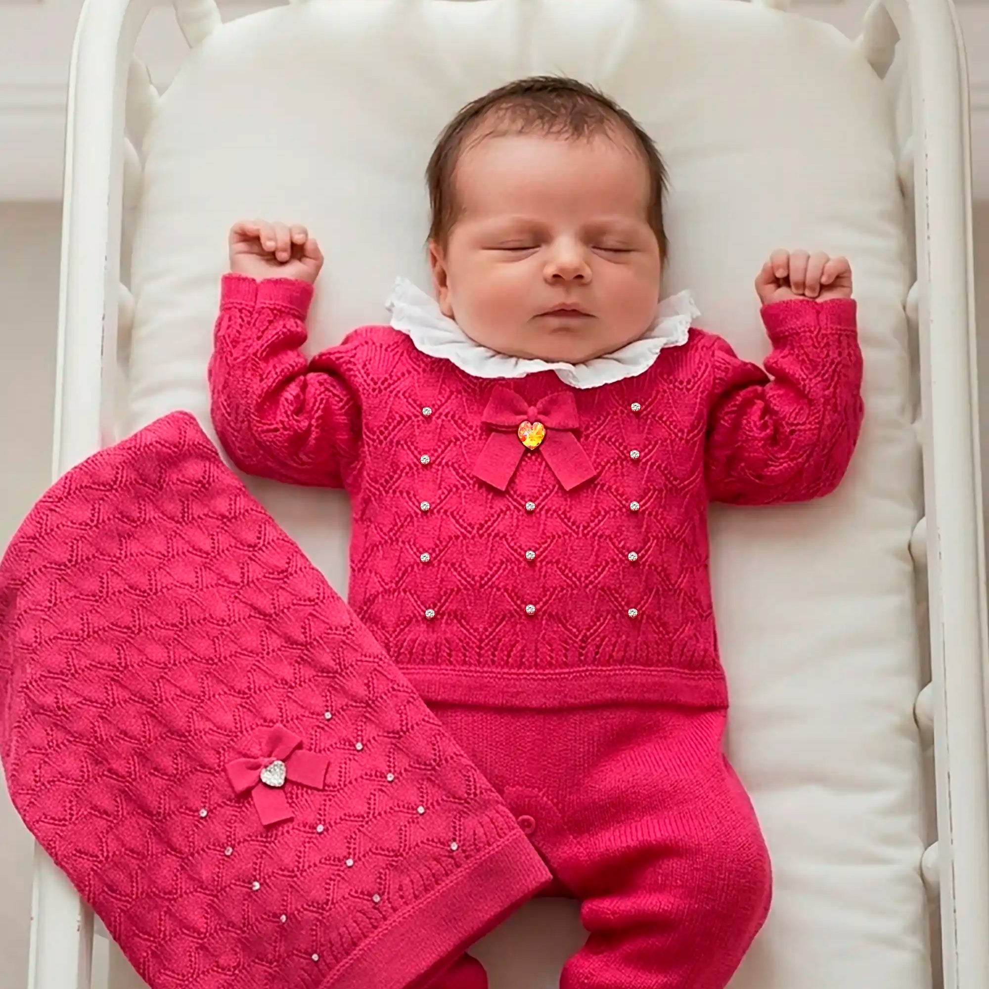 Macacão em Tricot para Maternidade Sofia Pink
