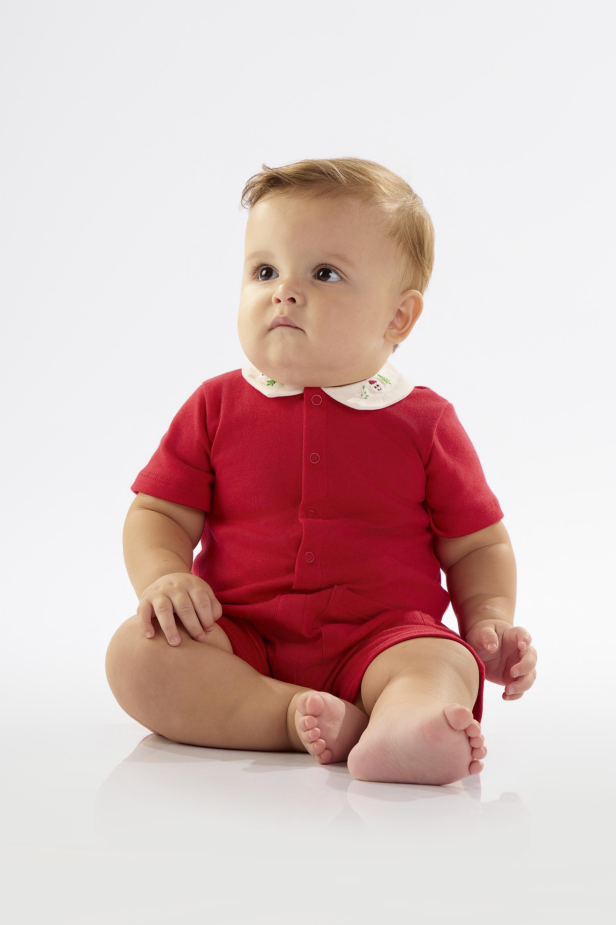 Macacão Noel Vermelho em Suedine Roupa Natalina para Bebê — foto 1