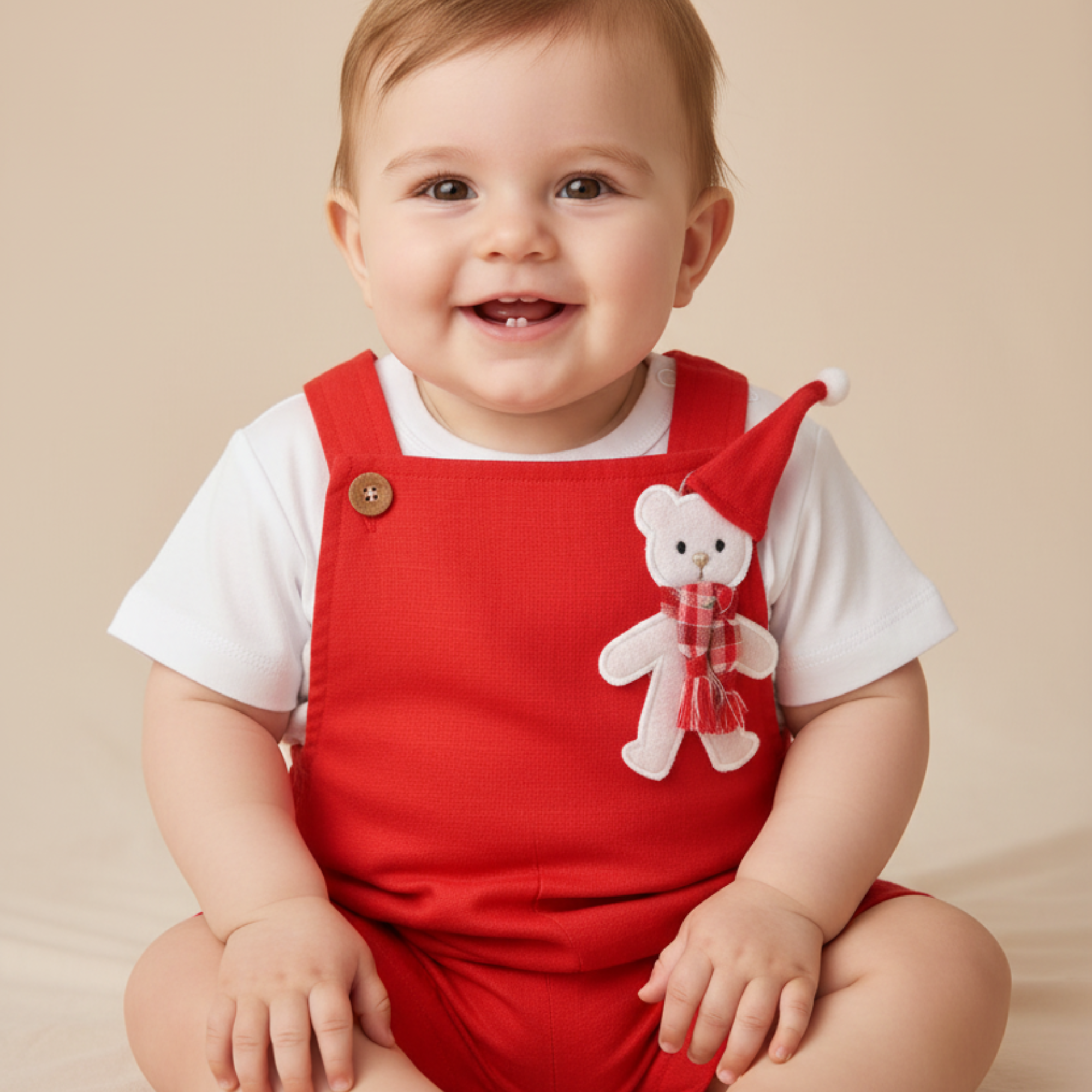 Macaquinho Bebê Linho Natal — foto 1