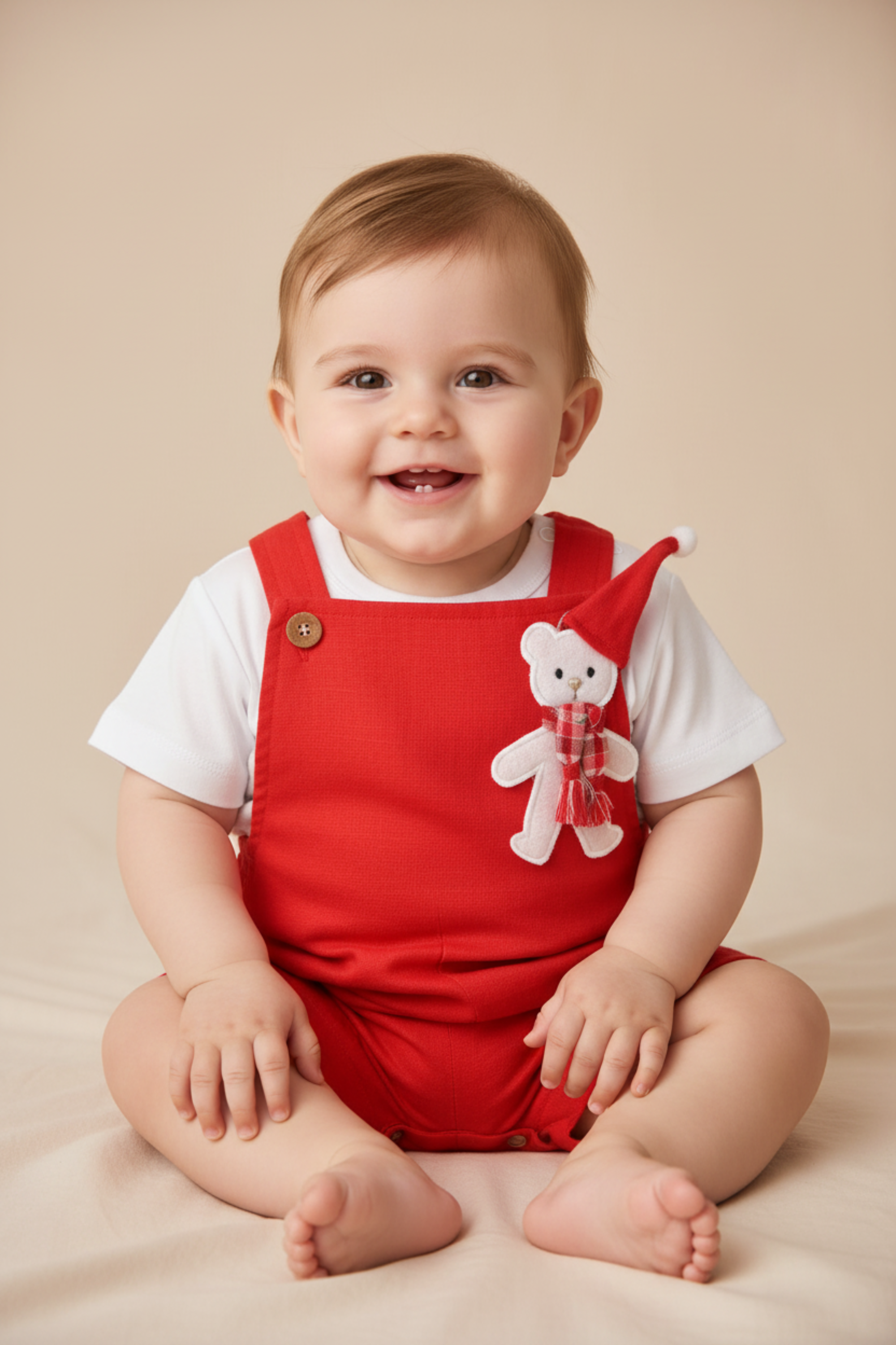 Macaquinho Bebê Linho Natal — foto 1
