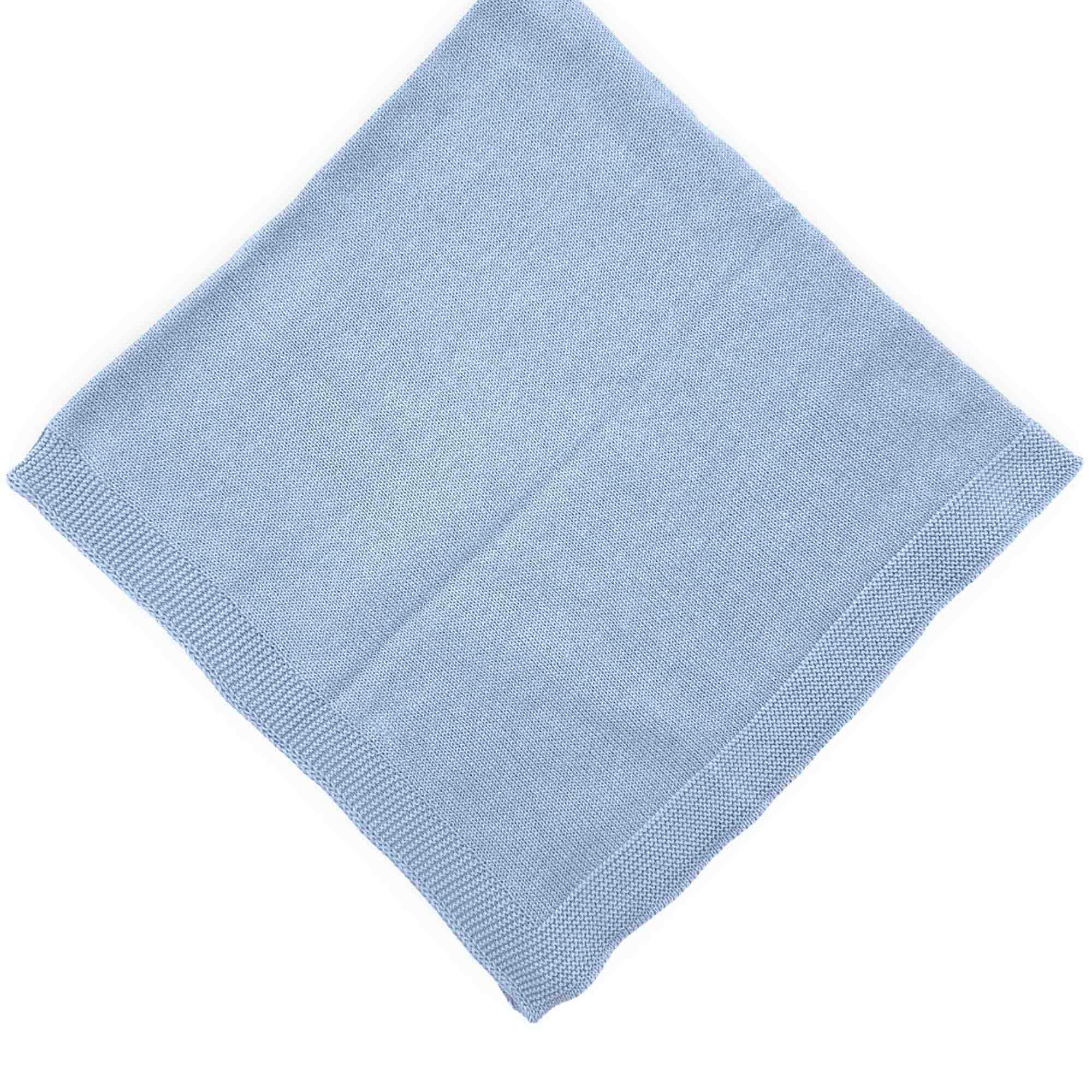 Manta Básica em Tricô para Maternidade Azul Claro — foto 1