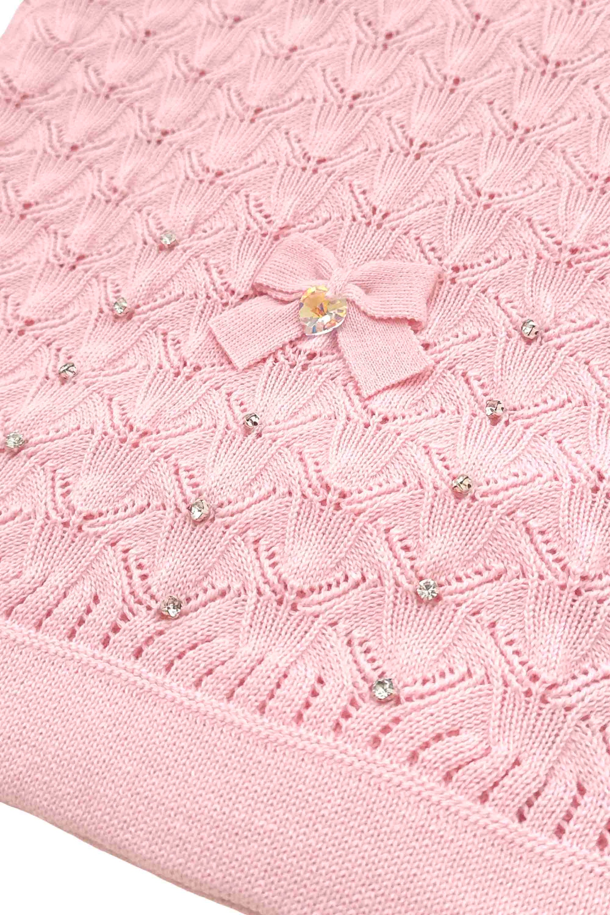 Manta em Tricot para Maternidade Folhas Sofia Rosa — foto 3
