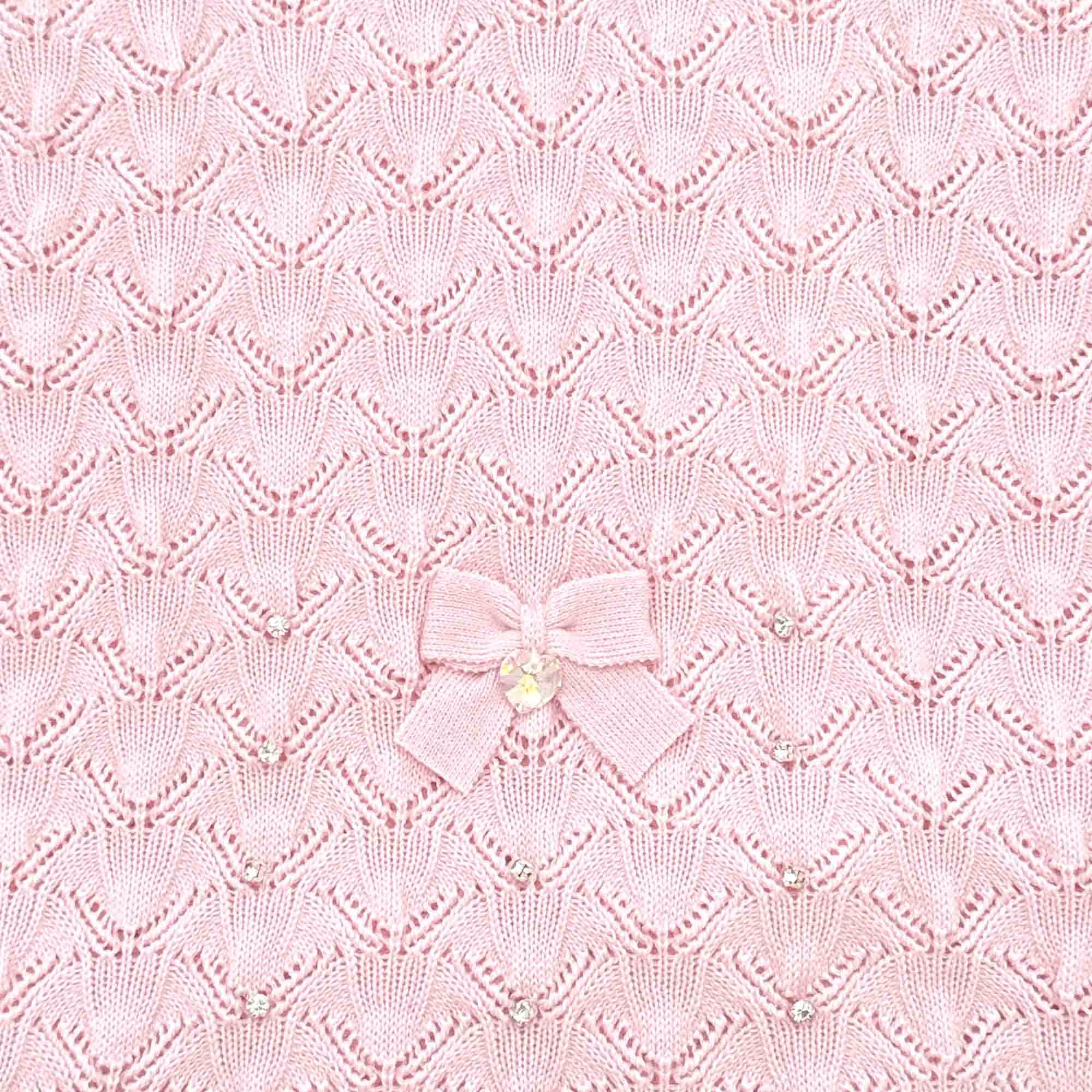 Manta em Tricot para Maternidade Folhas Sofia Rosa — foto 1
