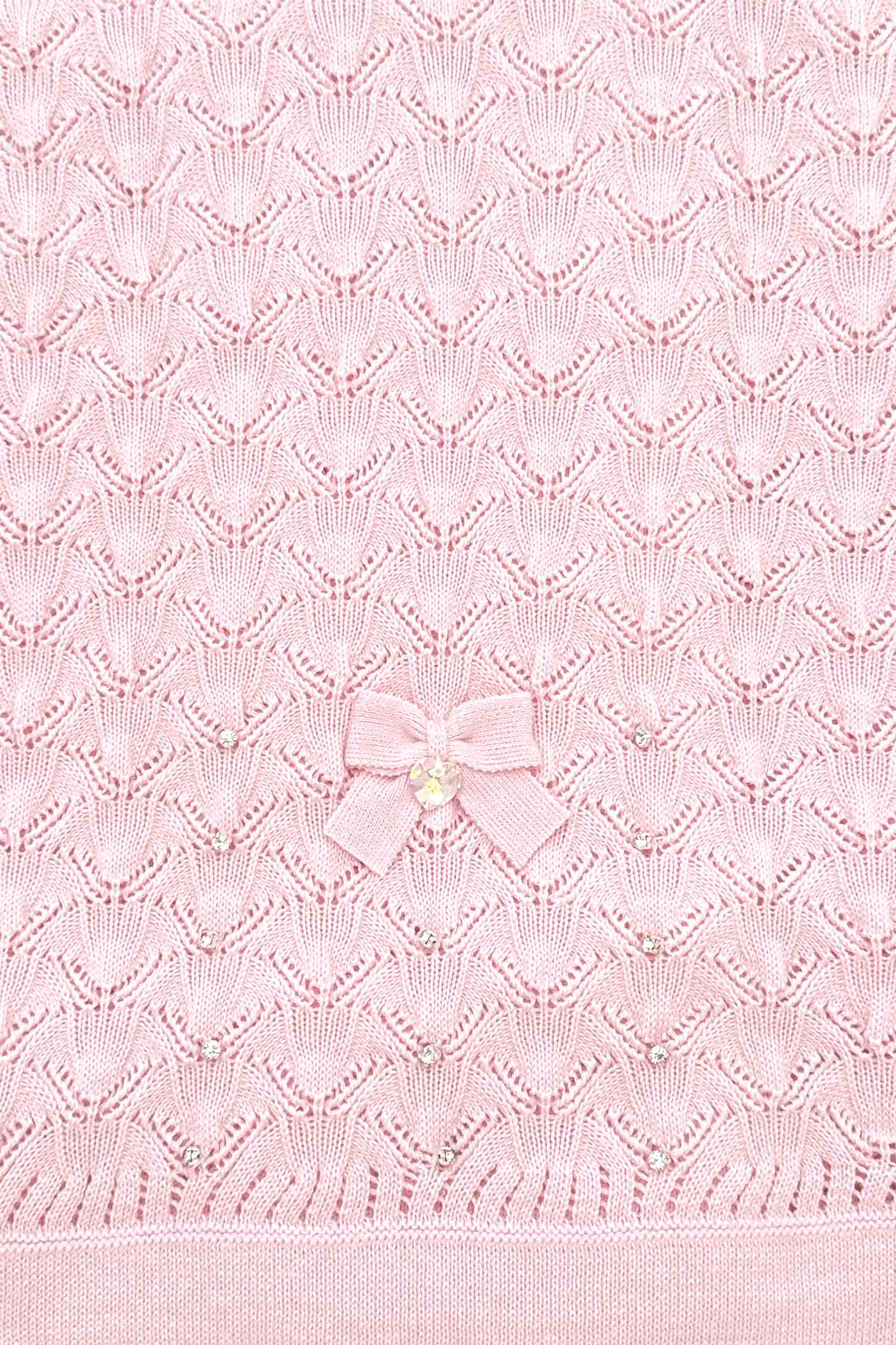 Manta em Tricot para Maternidade Folhas Sofia Rosa — foto 1