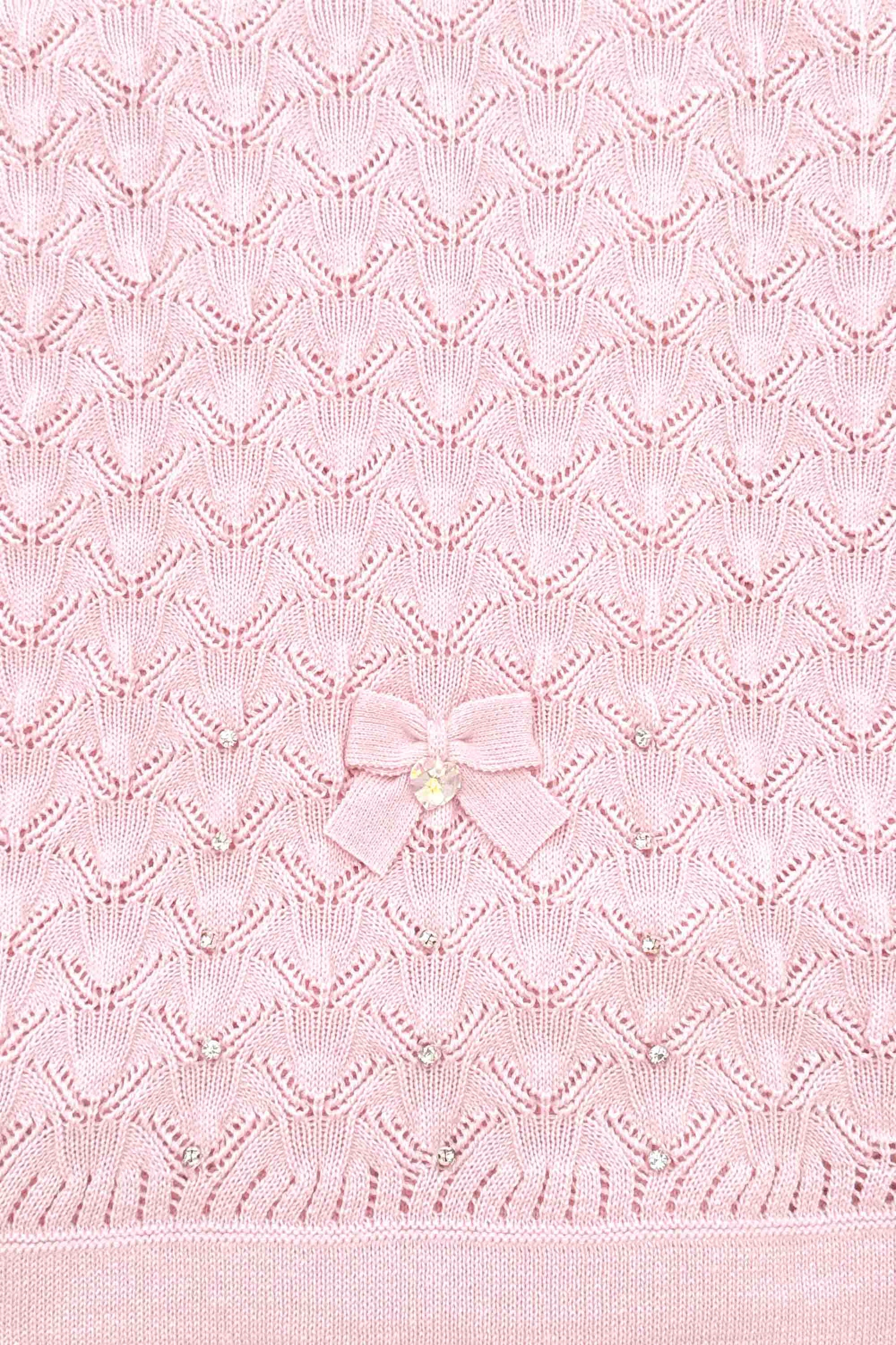 Manta em Tricot para Maternidade Folhas Sofia Rosa — foto 1