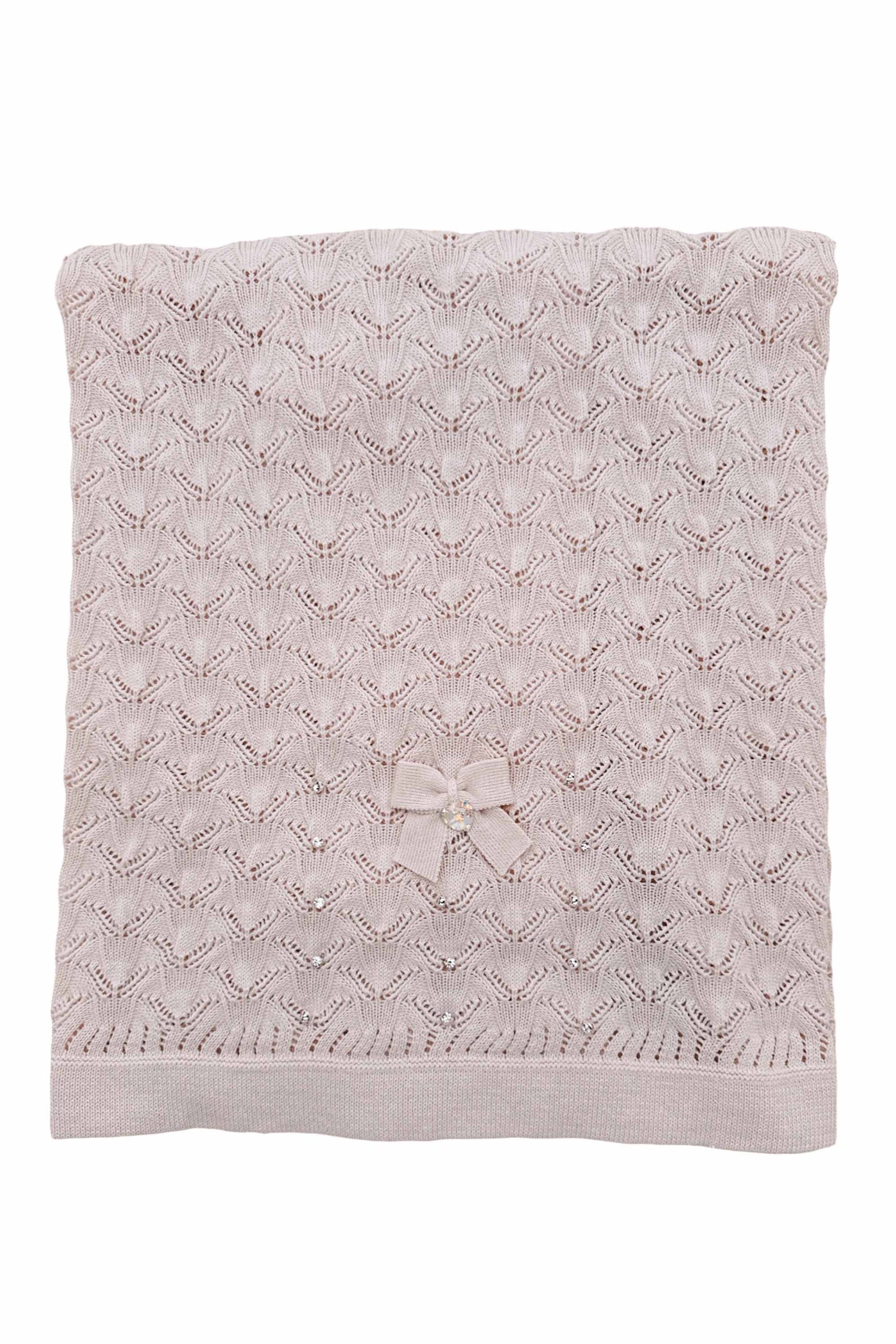 Manta em Tricot para Maternidade Folhas Sofia Rosa Algodão Doce — foto 1
