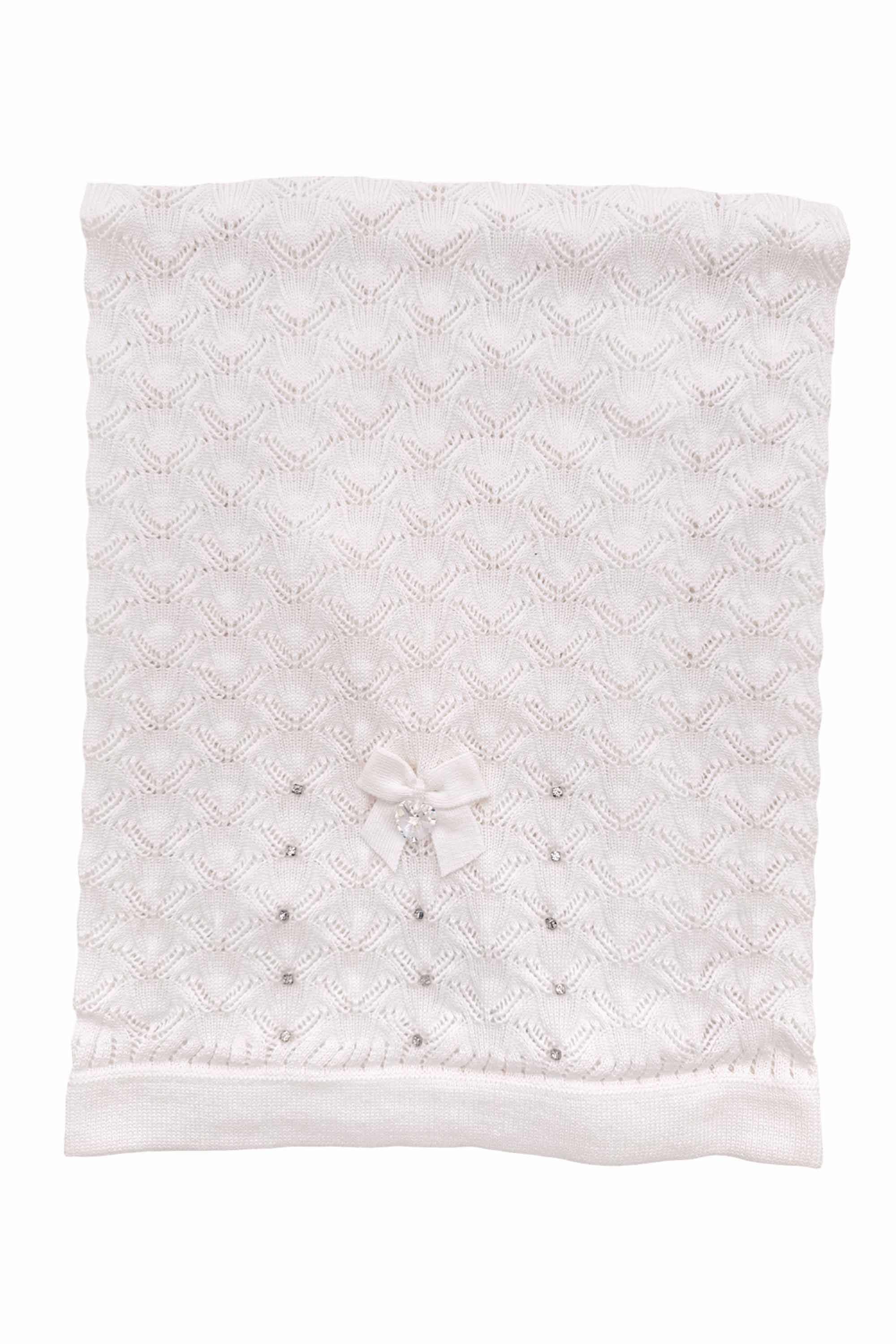 Manta em Tricot para Maternidade Folhas Sofia Branca — foto 1
