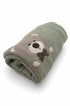 Manta em Tricô para Maternidade Urso Jacquard Verde Mescla — foto 2