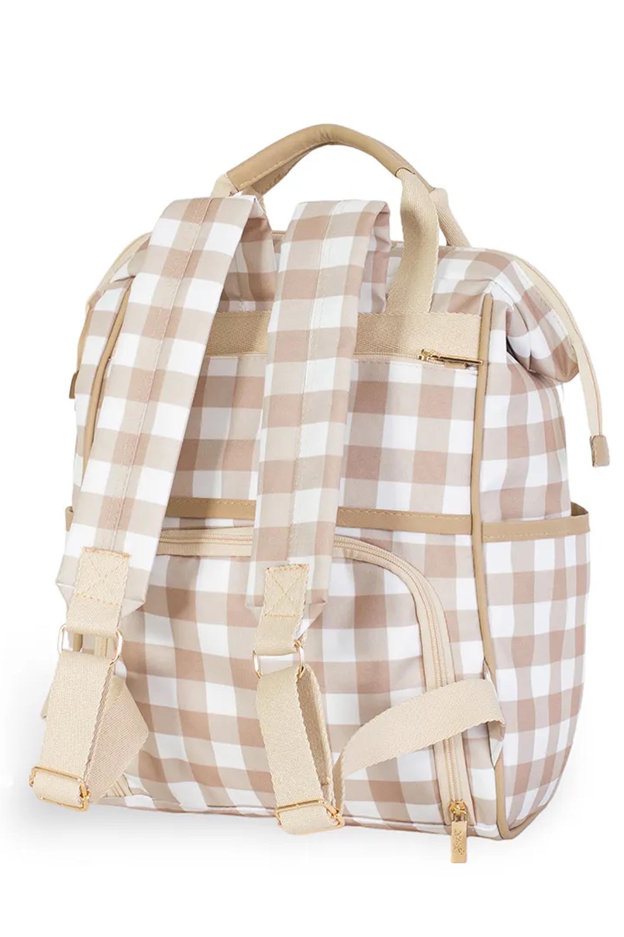 Mochila Multifuncional Maternidade Vichy Bege — foto 2