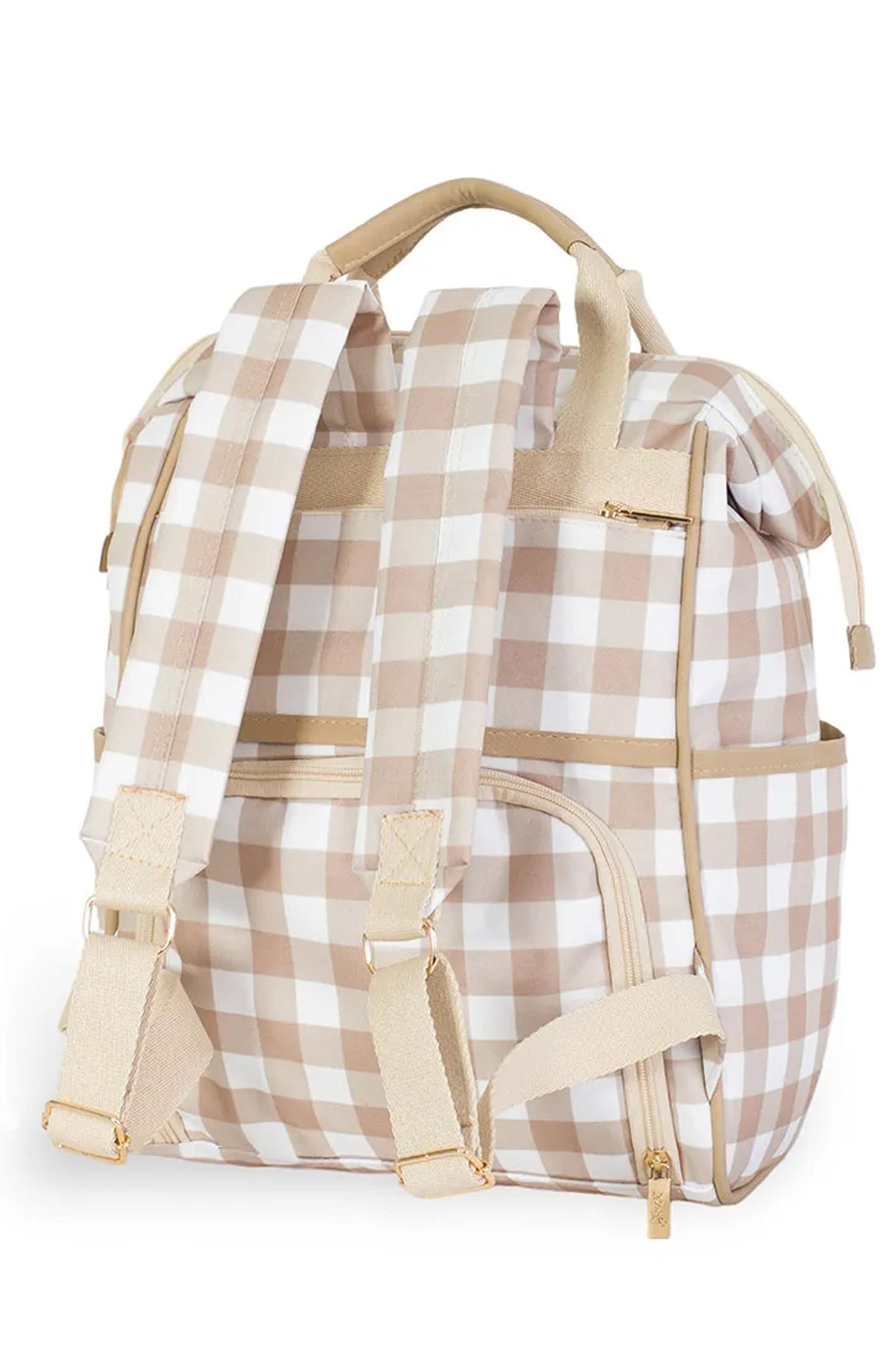 Mochila Multifuncional Maternidade Vichy Bege — foto 2