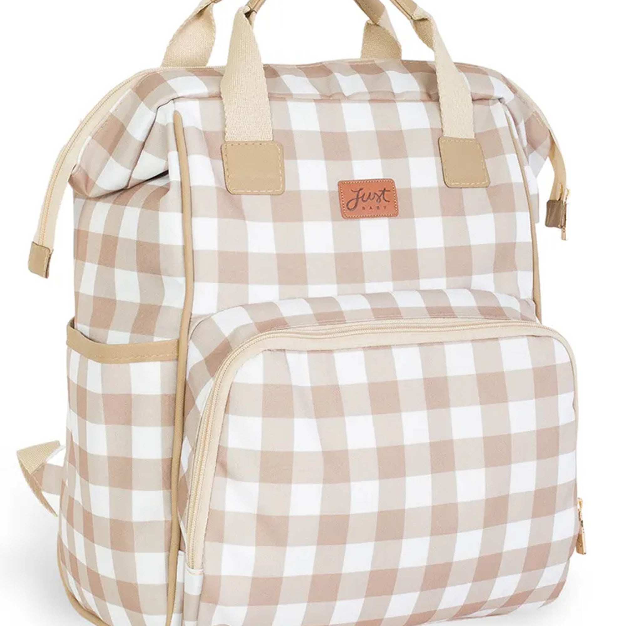 Mochila Multifuncional Maternidade Vichy Bege — foto 1