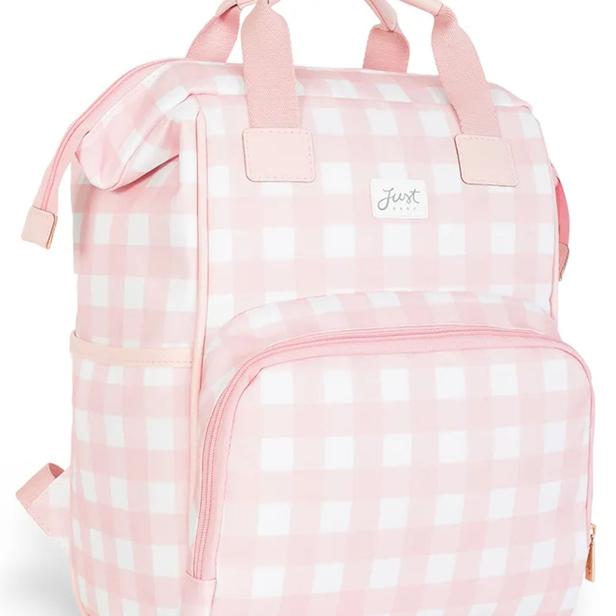 Mochila Multifuncional Maternidade Vichy Rosa — foto 1