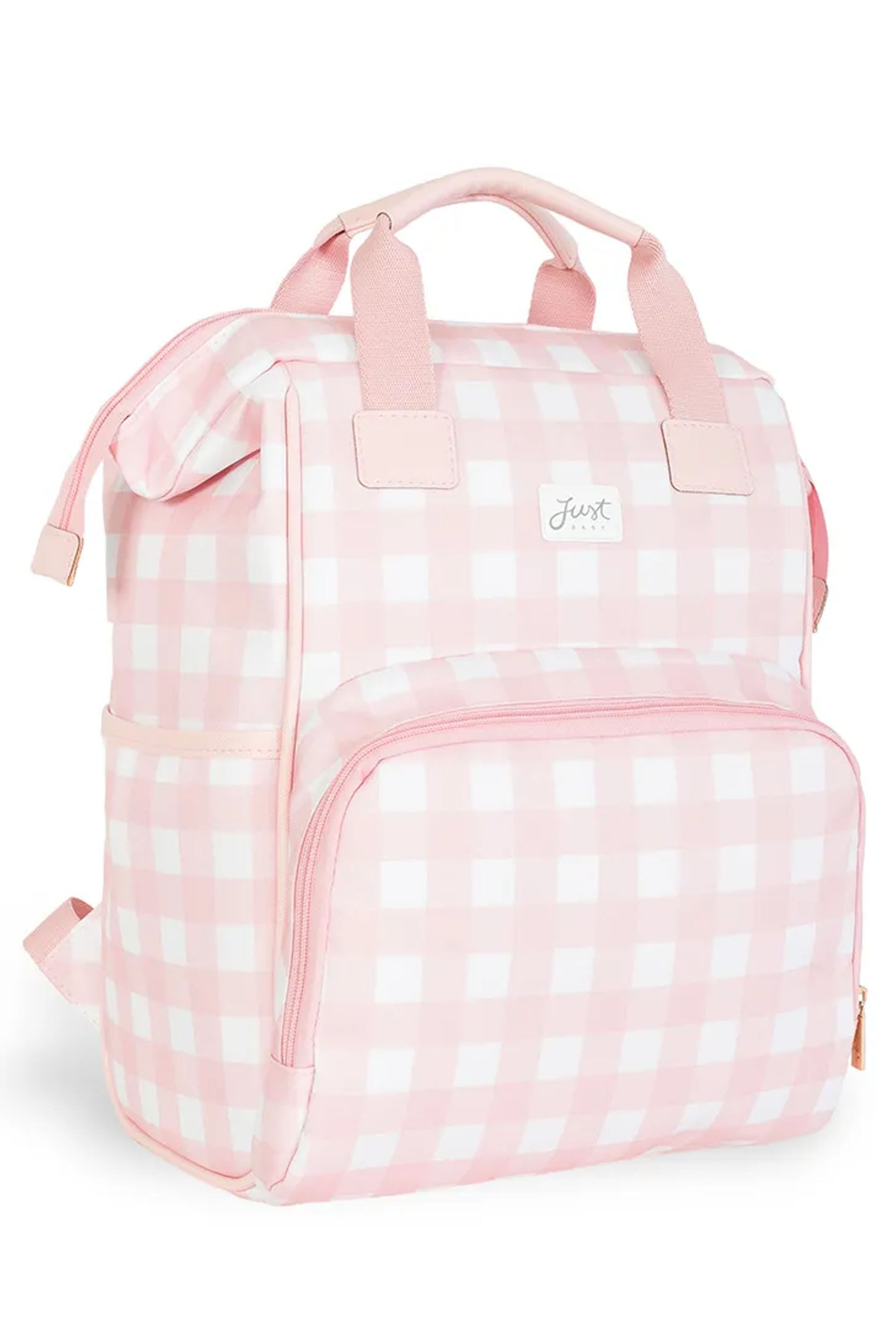 Mochila Multifuncional Maternidade Vichy Rosa — foto 1