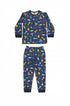 Pijama Infantil Manga Longa e Calça Estampa Foguetes Marinho — foto 2