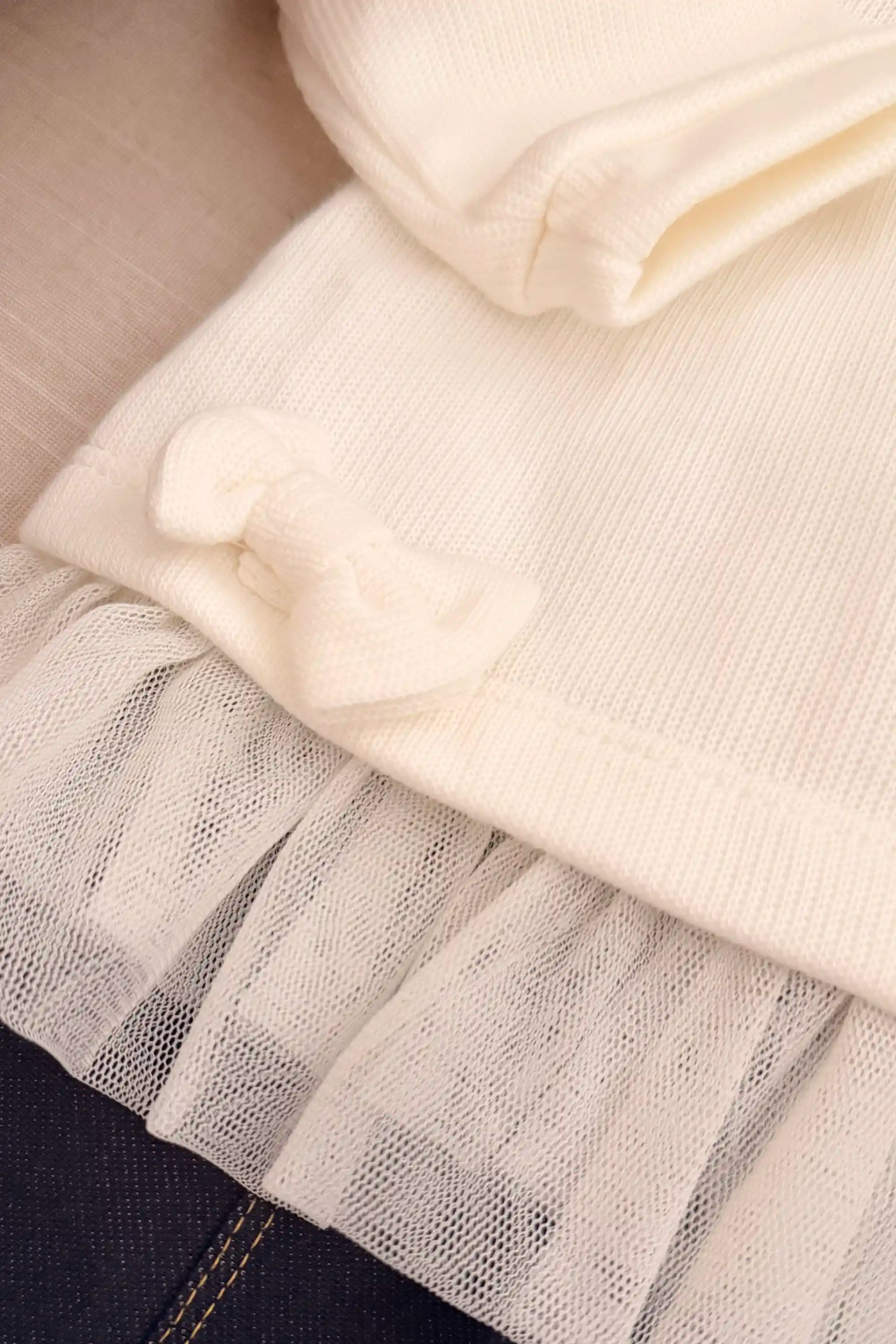 Conjunto Bebê Menina Tricotado com Tule — foto 3
