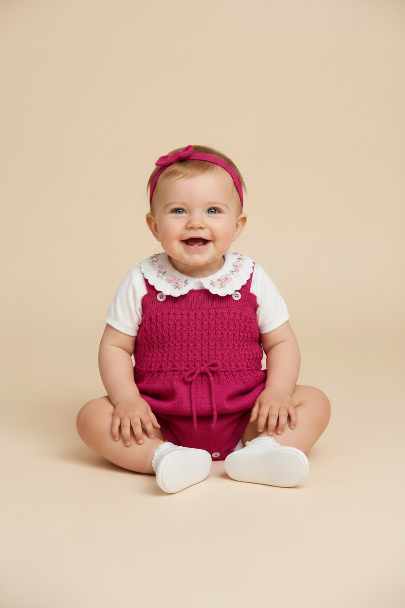 Romper em Tricot Abelha Pink
