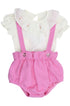 Romper em Linho Rosa com Body Gola Fru Fru e Bordado Gelato — foto 1