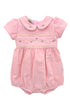 Romper Infantil de Linho Rosa com Bordados e Renda — foto 1