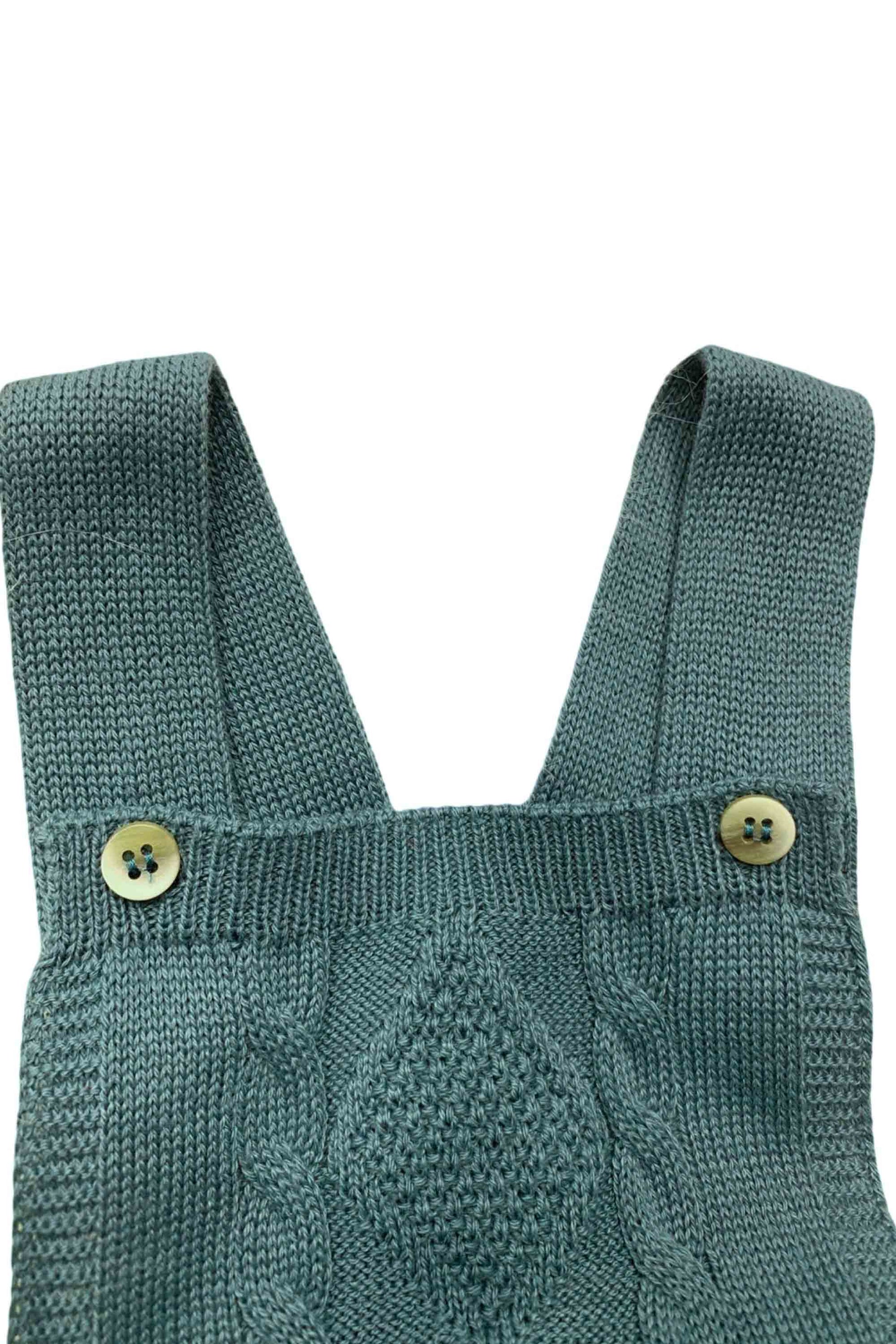 Romper em Tricô para Bebê Verde