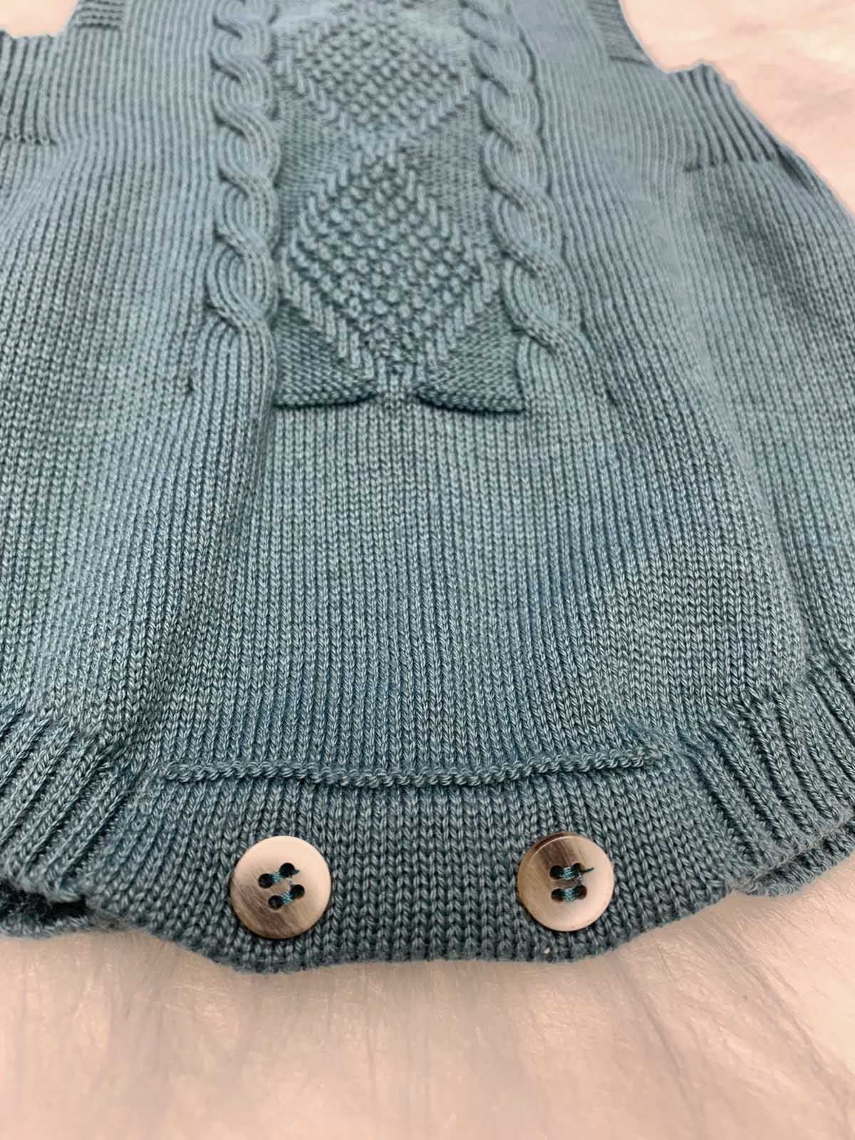 Romper em Tricô para Bebê Verde — foto 5