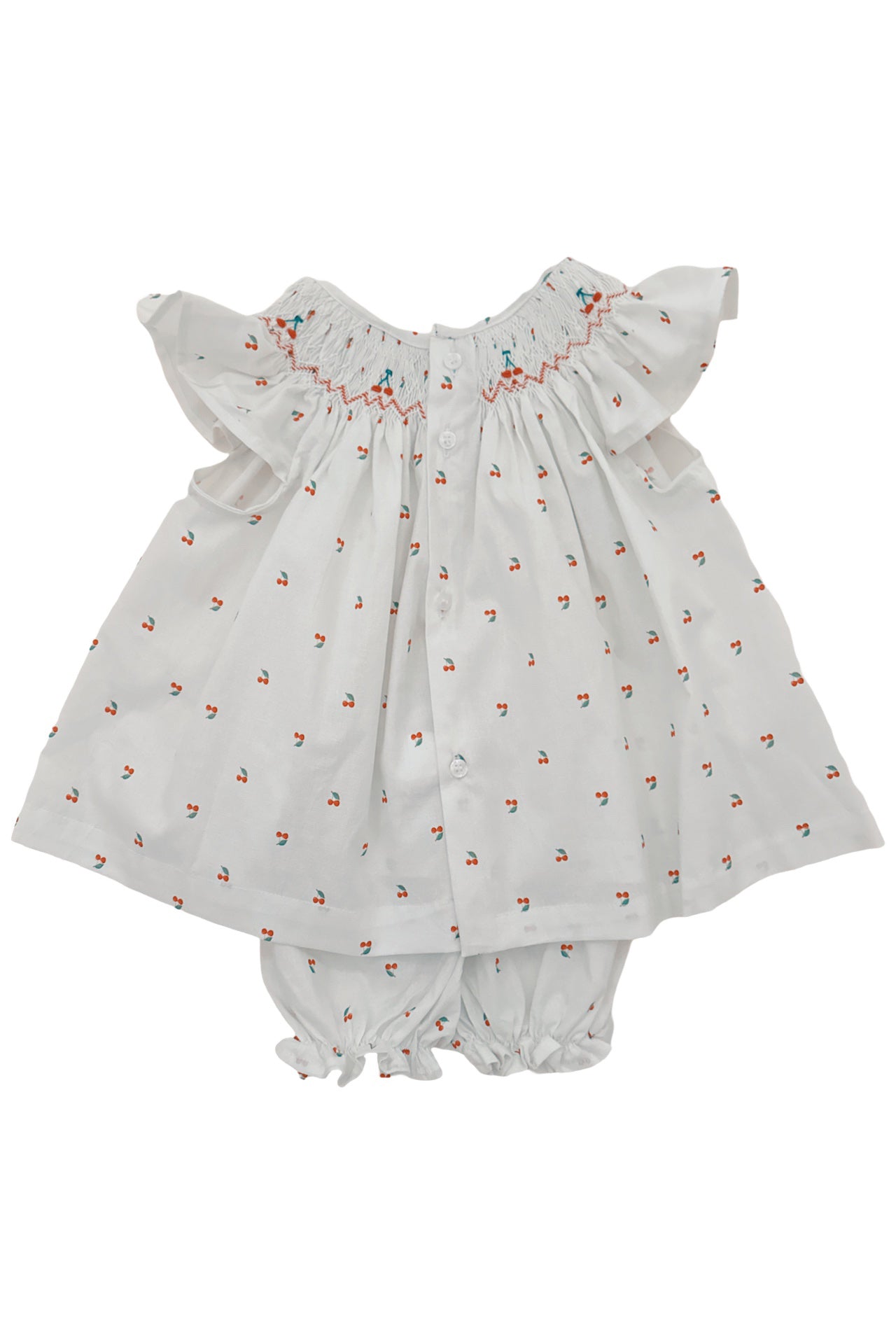 Vestido Russinho Casinha de Abelha com Shorts Estampa Cerejas