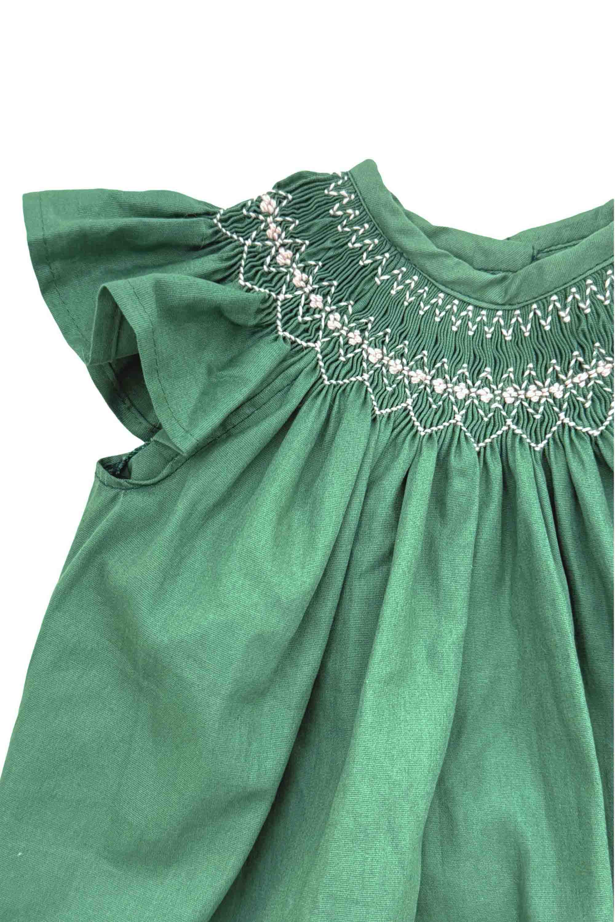 Vestido Bebê Russinho Casinha de Abelha Verde Escuro — foto 3