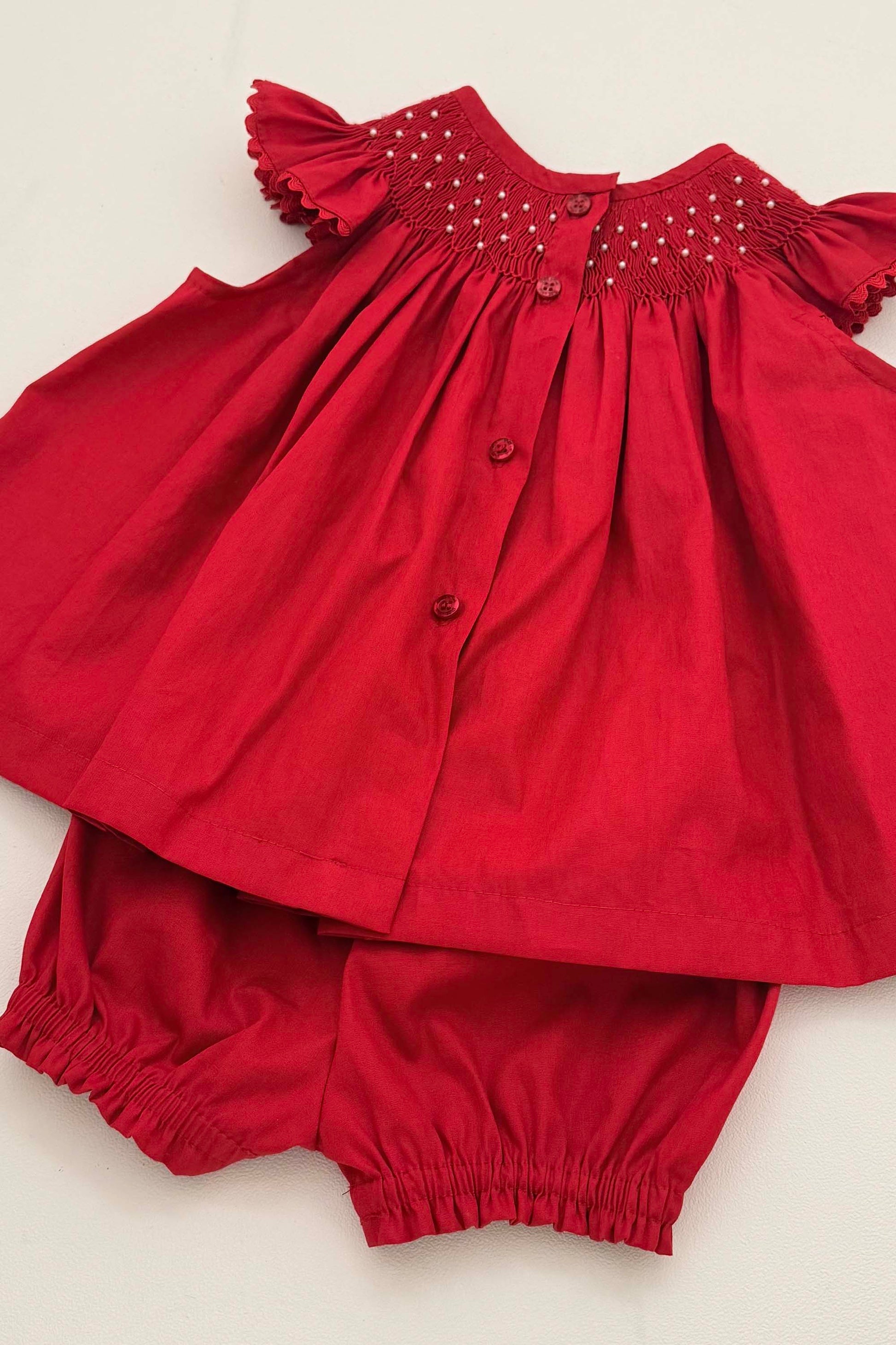 Vestido Bebê Russinho Amélie Vermelho Pérola — foto 5
