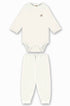 Conjunto Bebê Malha Térmica Body e Calça Off White — foto 2