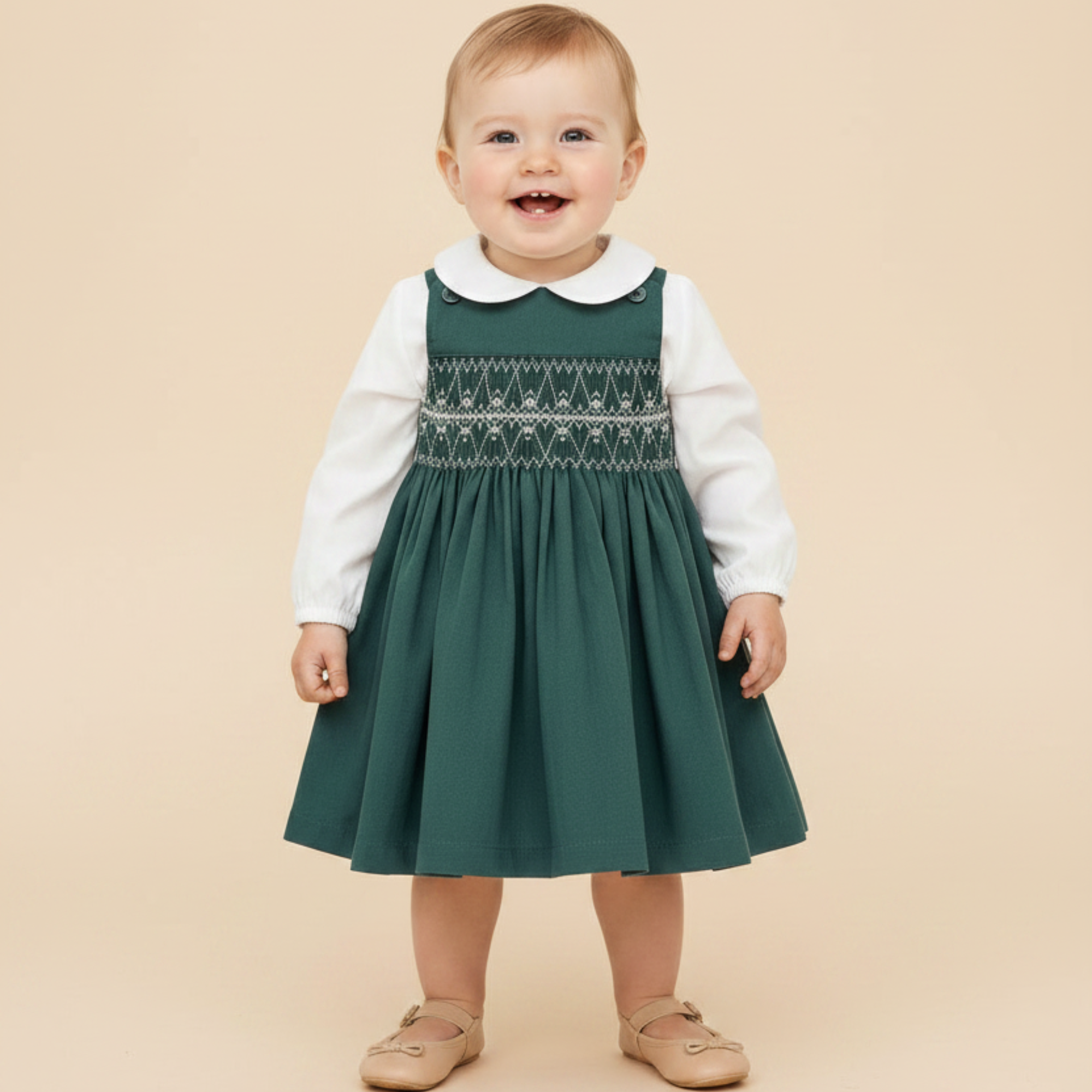 Salopete Bebê Menina Verde Escuro — foto 1