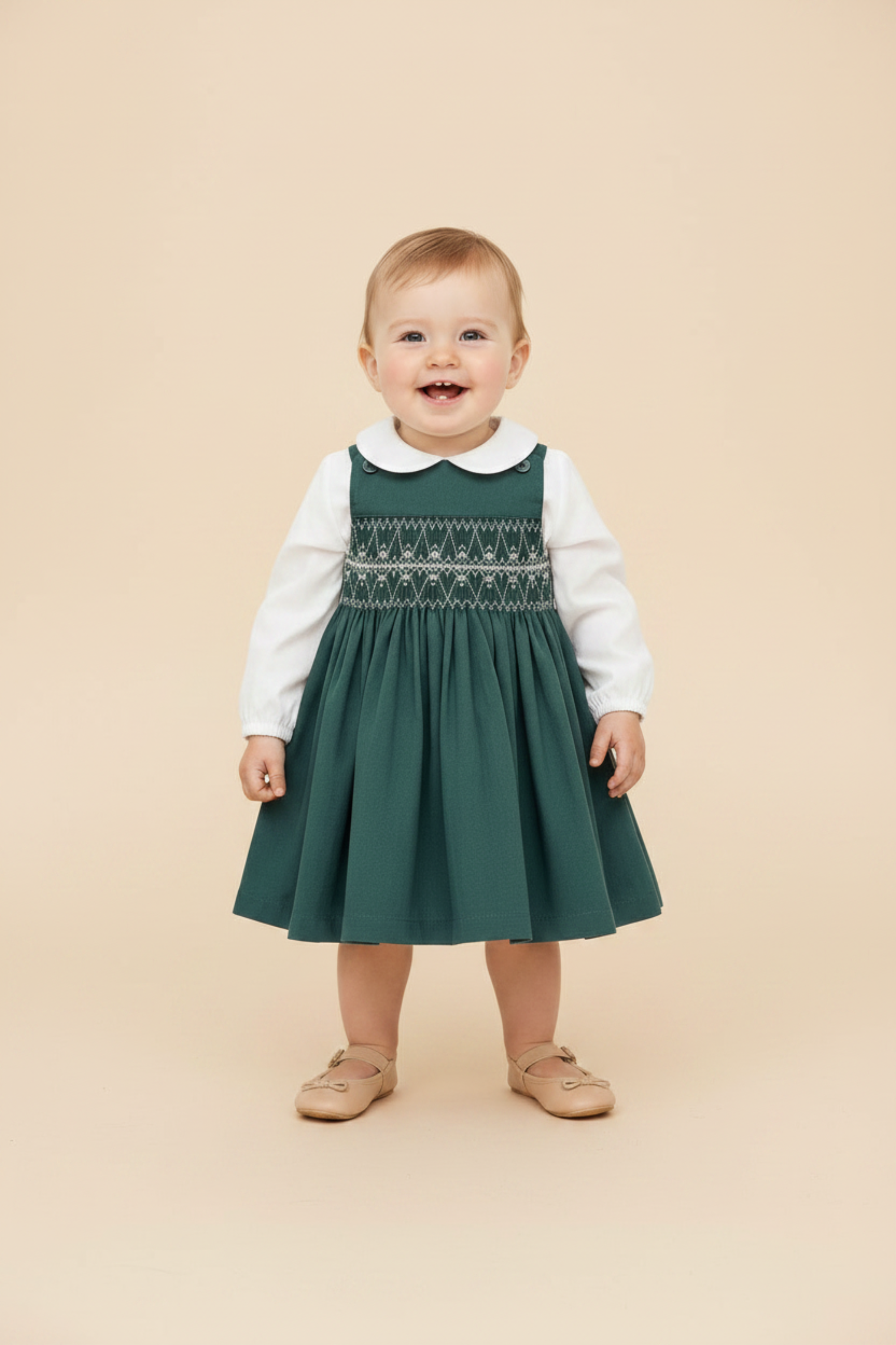 Salopete Bebê Menina Verde Escuro — foto 1