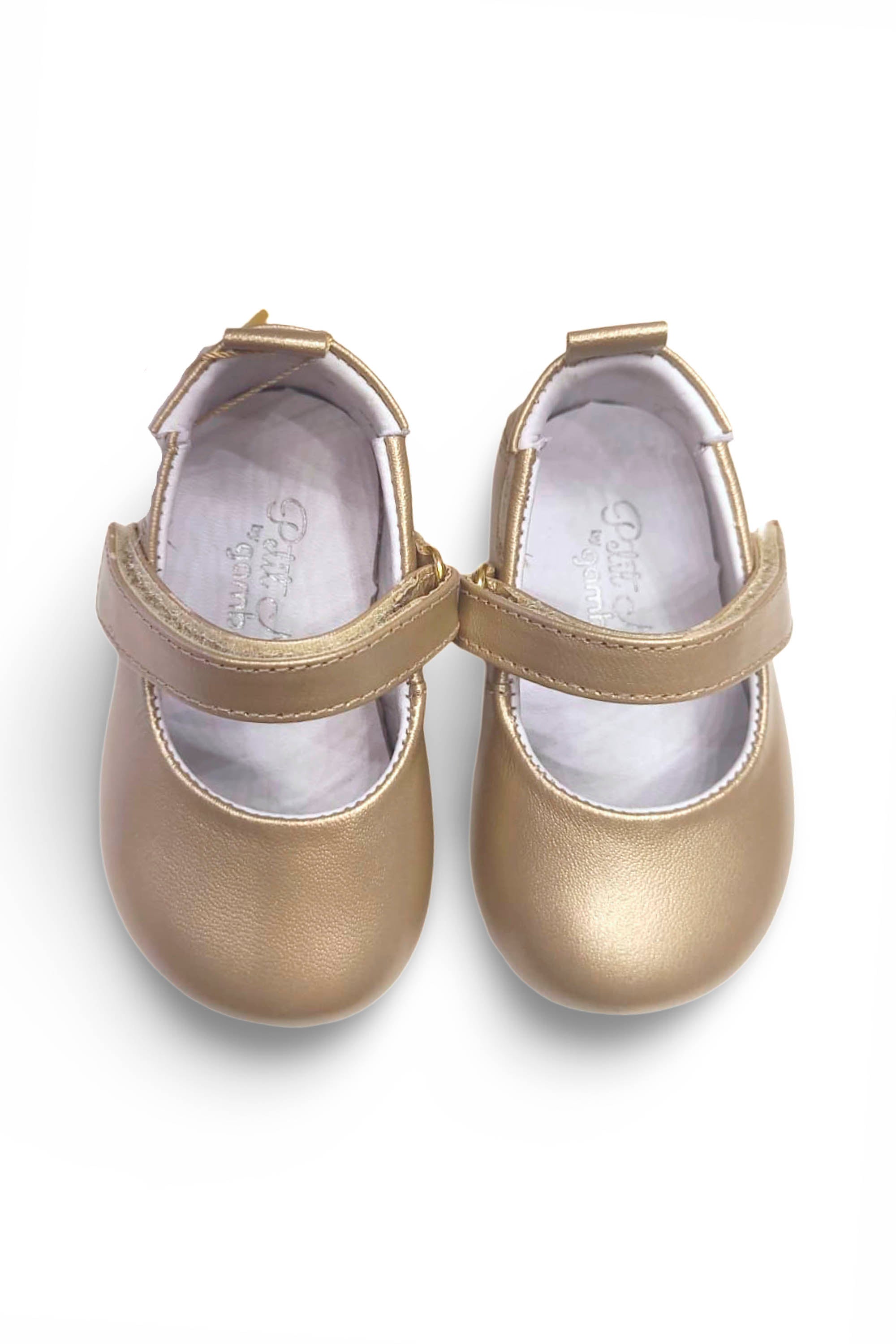 Sapatilha Bebê Velcro Dourada — foto 1
