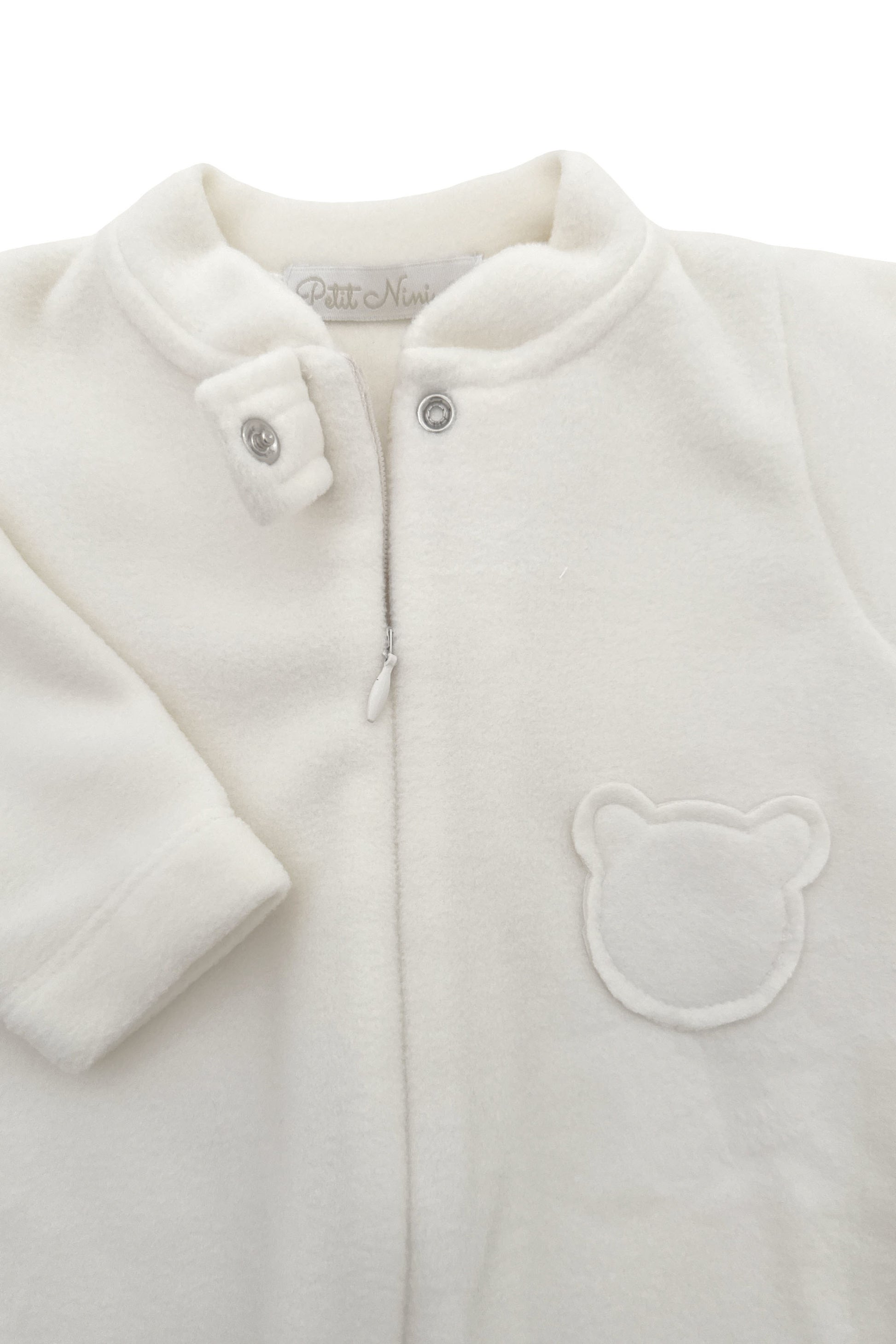 Macacão Bebê Soft Unissex Off White com Detalhe Urso — foto 4