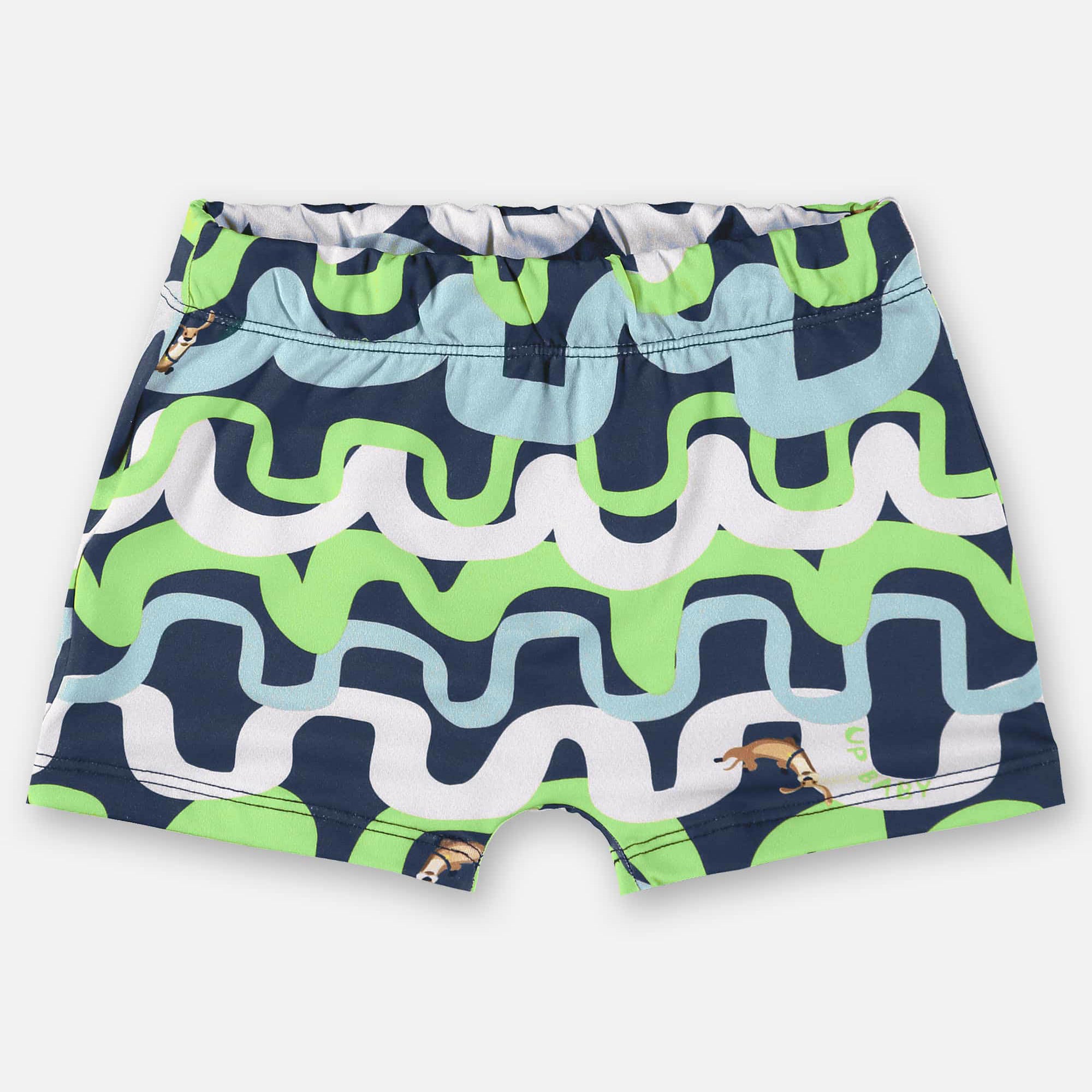 Sunga Boxer Infantil com Proteção UV Azul e Verde — foto 1