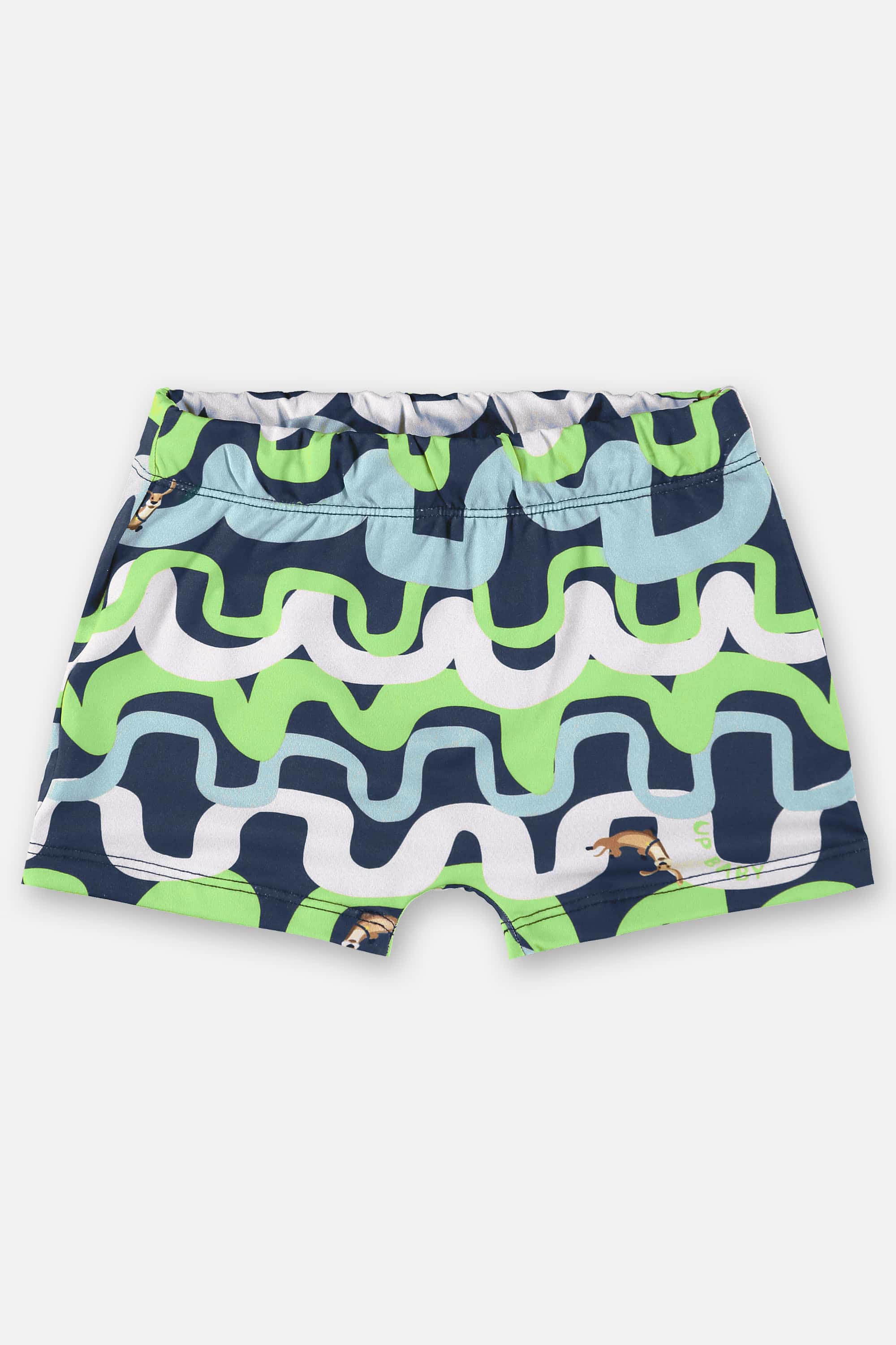 Sunga Boxer Infantil com Proteção UV Azul e Verde — foto 1