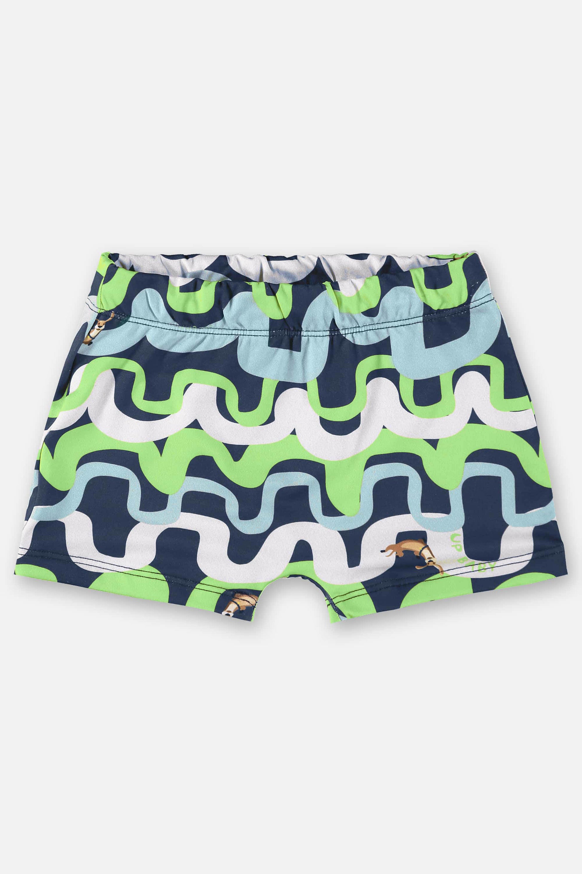 Sunga Boxer Infantil com Proteção UV Azul e Verde — foto 1
