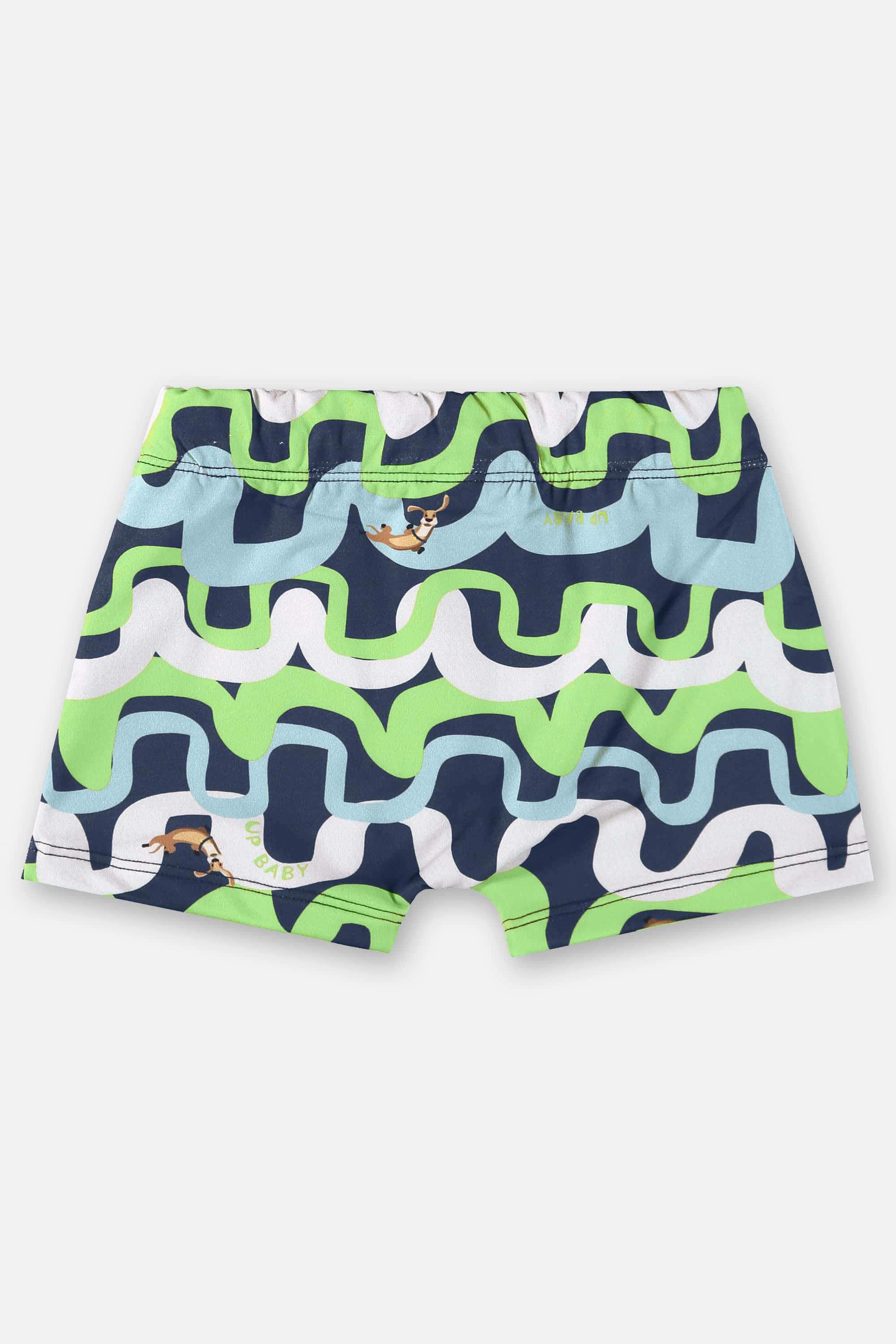 Sunga Boxer Infantil com Proteção UV Azul e Verde — foto 2