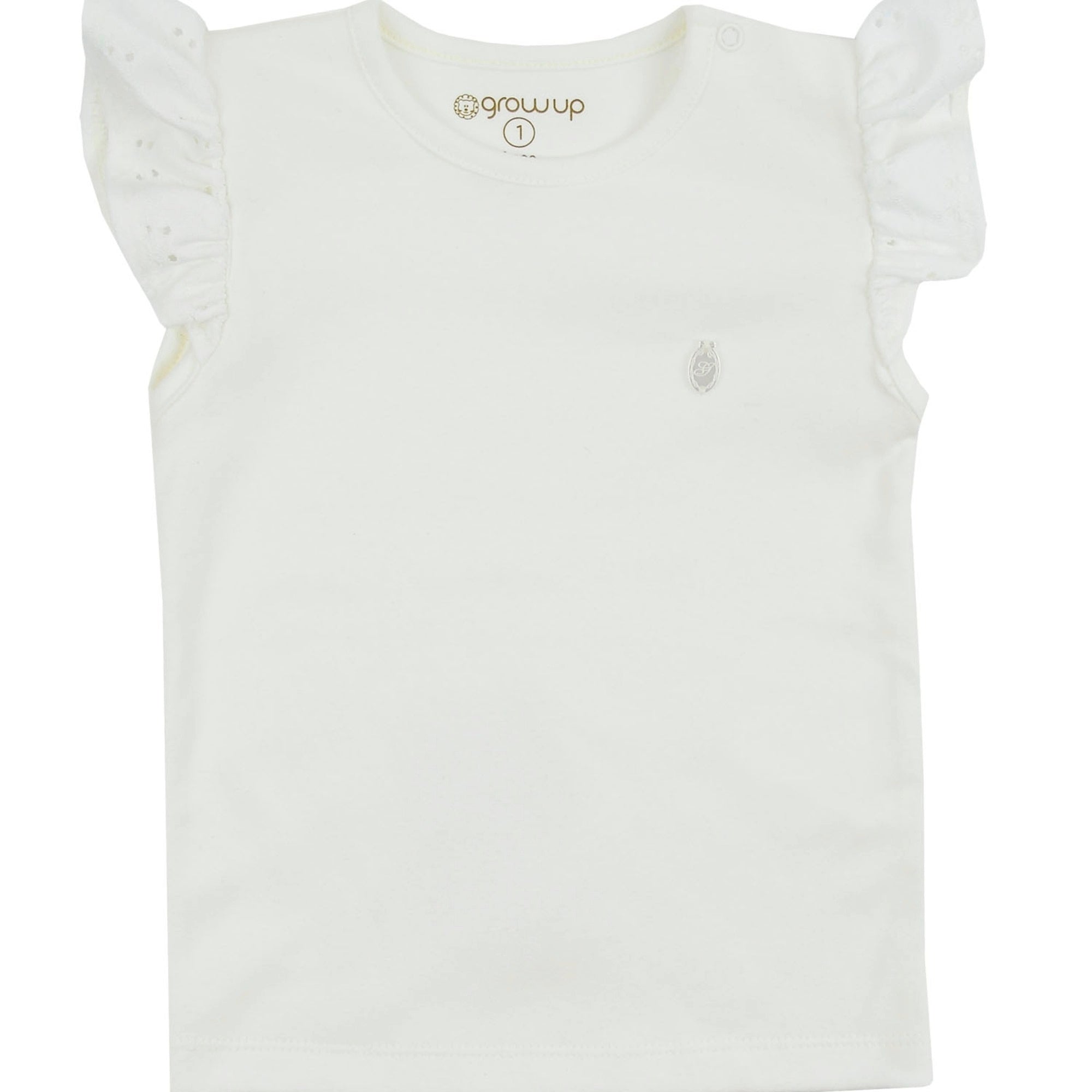 Blusa Infantil Menina Manga Curta Off White
